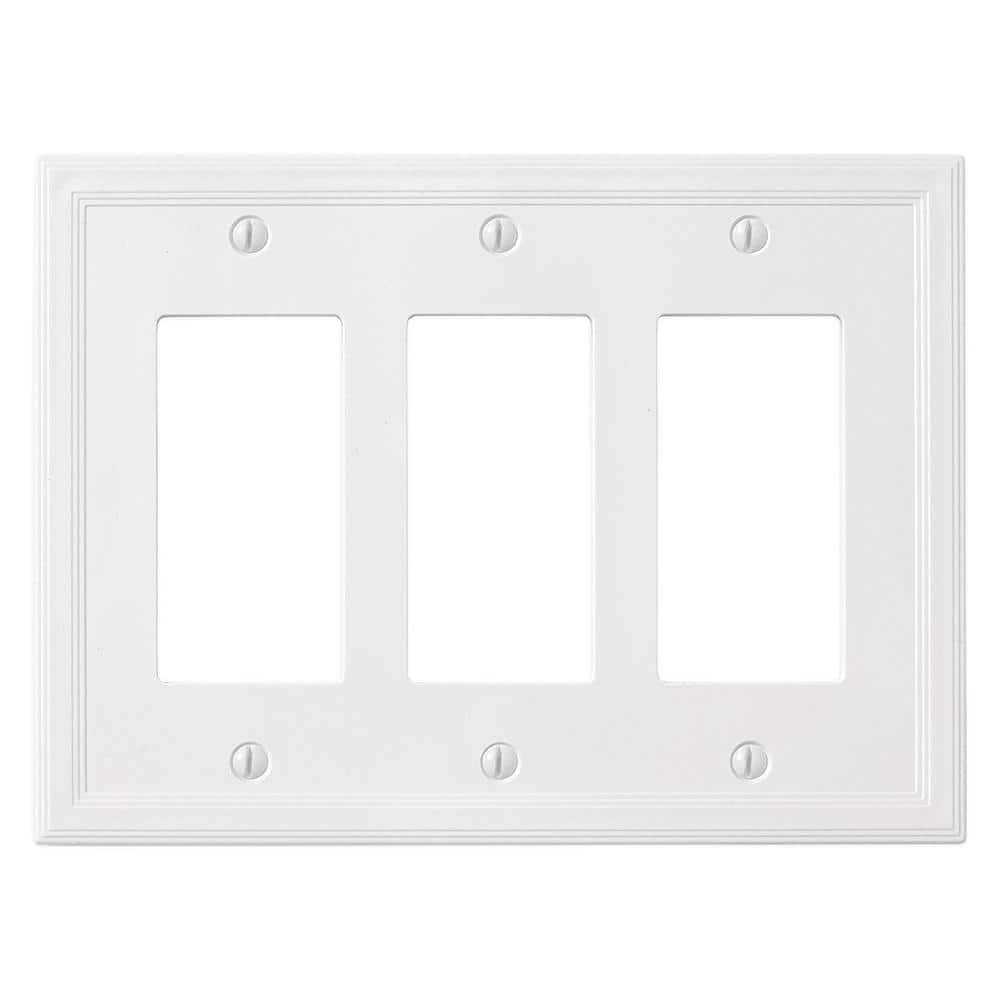 Hampton Bay 3-Gang Bright White Insulated GFCI Stone Wall Plate - Cheap Fitting