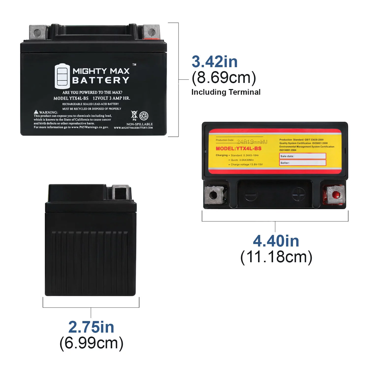 YTX4L-BS Replaces 1990-96 Suzuki DR350S Deep Cycle Battery - 2 Pack - Cheap Fitting