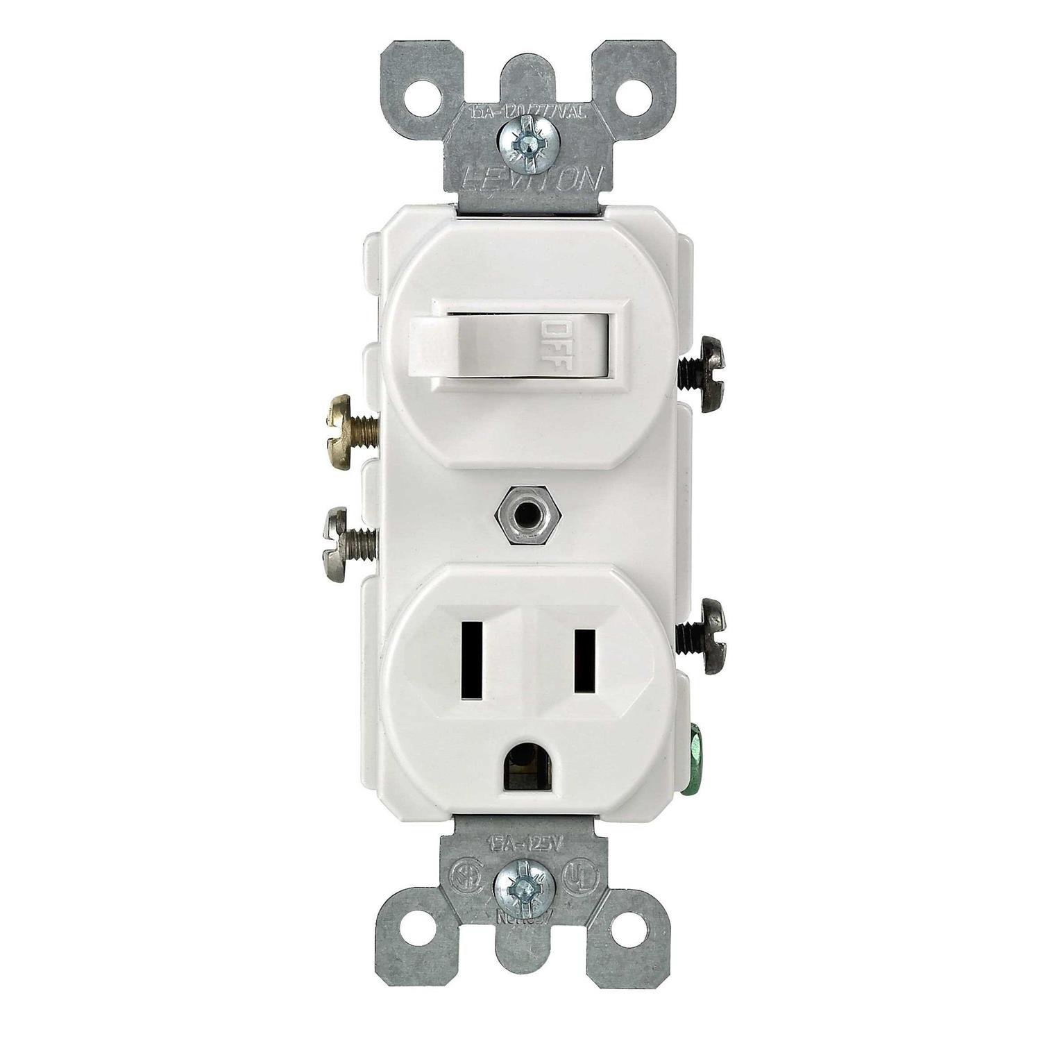 Leviton Switch Receptacle 5225-W - Cheap Fitting