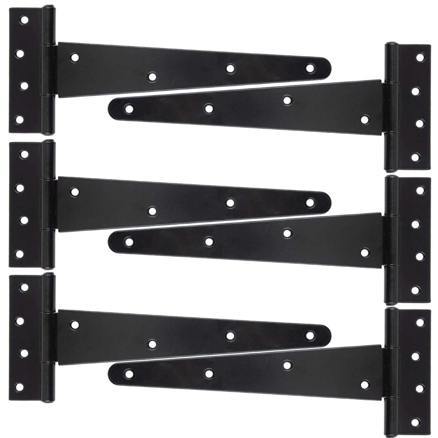 HLMOptimo Heavy Duty T Hinge Tee Hinge T Strap Hinge Shed Hinge Gate Hinge Barn Hinge Fence Hinge Door Hinge Wrought Rustproof All Size Black - Cheap Fitting