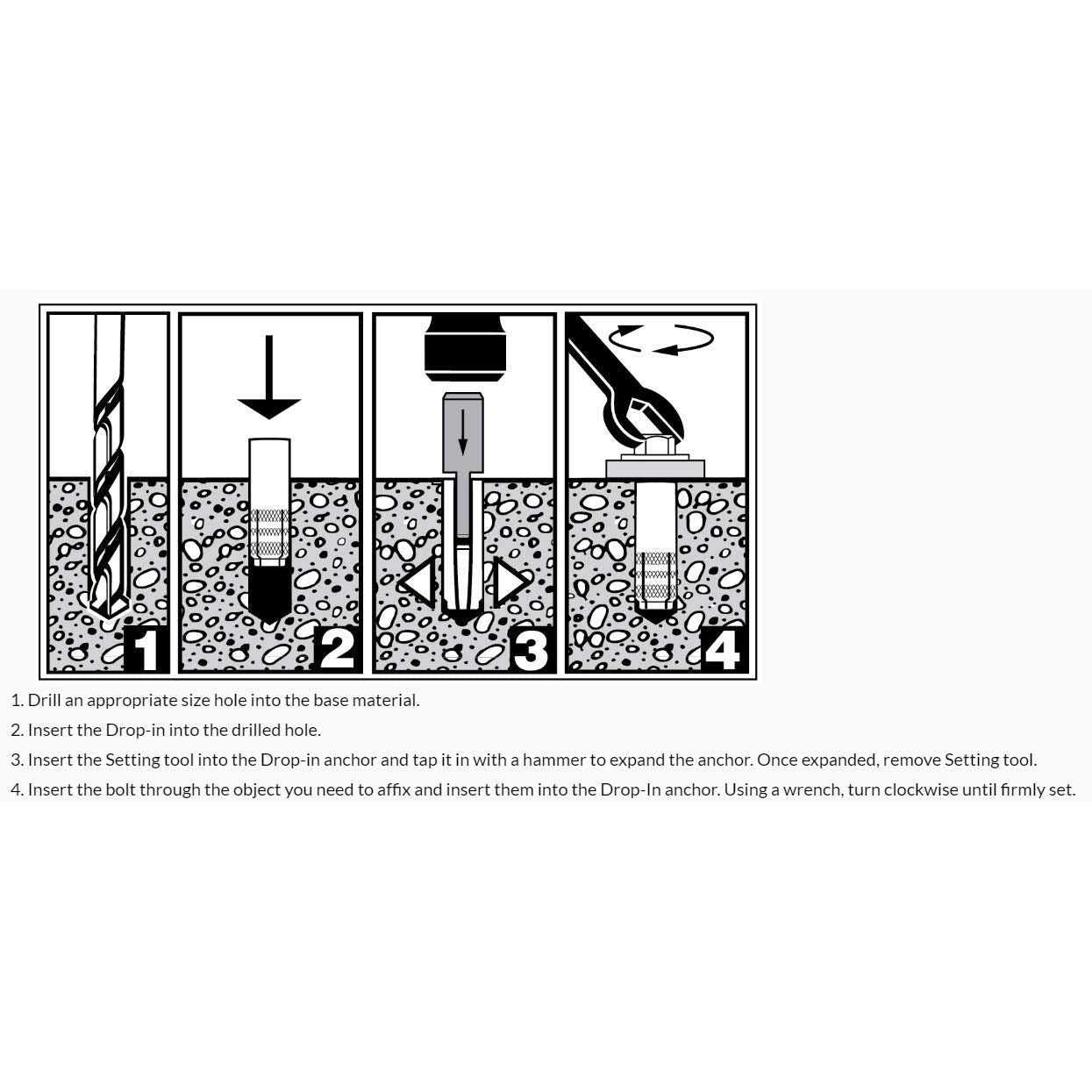 BCP Fasteners Four 1/2 Inch Premium Zinc Plated Carbon Steel Knurled Drop in Anchor - Cheap Fitting
