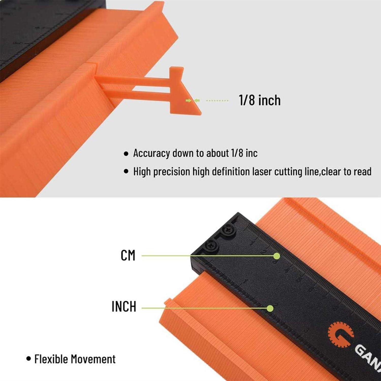 GANASAN Contour Gauge with Lock|10+5 Inch Construction Rulers Measure Tool for Corners and Contoured - Cheap Fitting