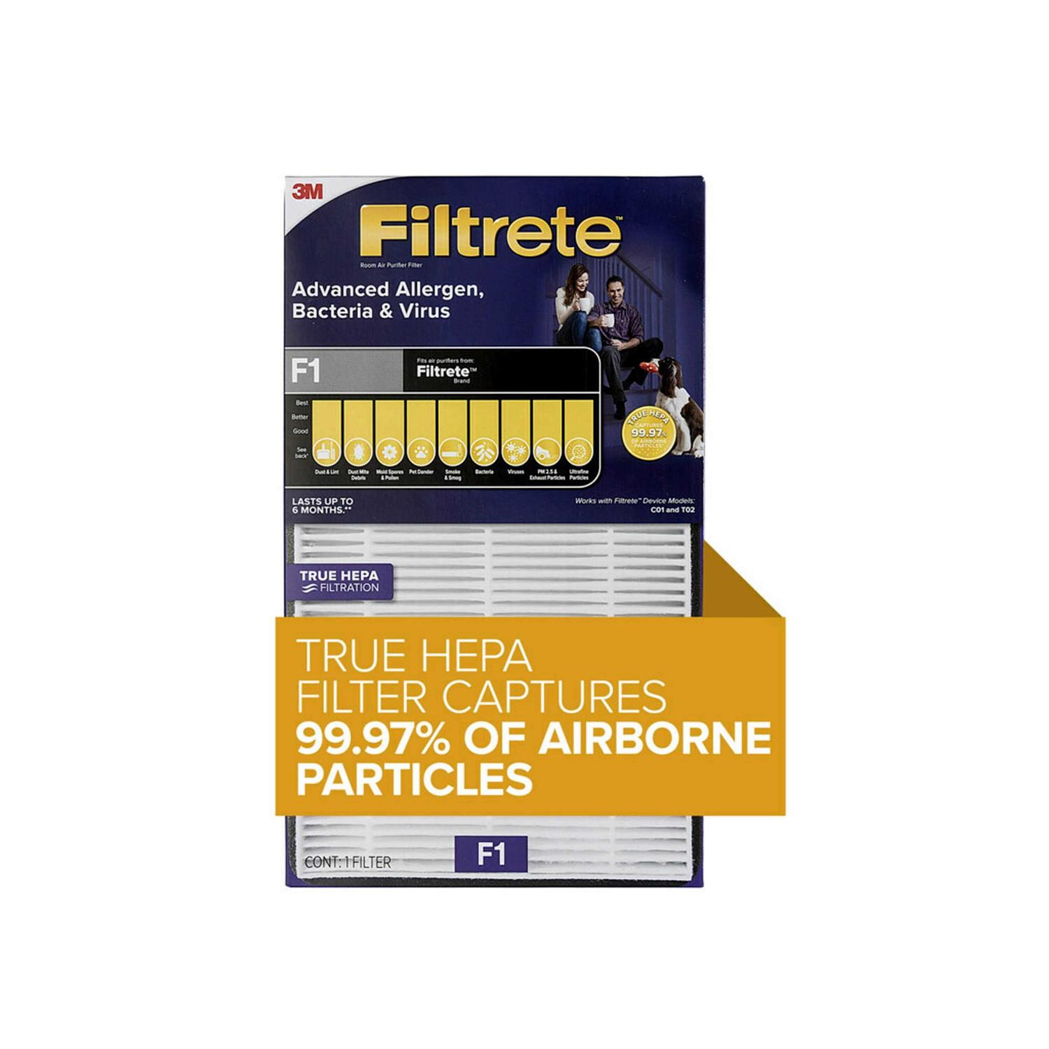 Filtrete Advanced Allergen Bacteria & Virus True Hepa Room Air Purifier Filter - Cheap Fitting