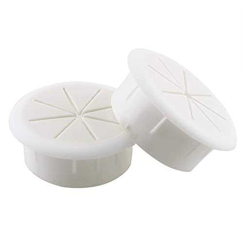 QQJ 2pcs 2inch Desk Cord Grommets Wire Cable Hole Cover For Office Pc Desk Cable Cord Cover White - Cheap Fitting