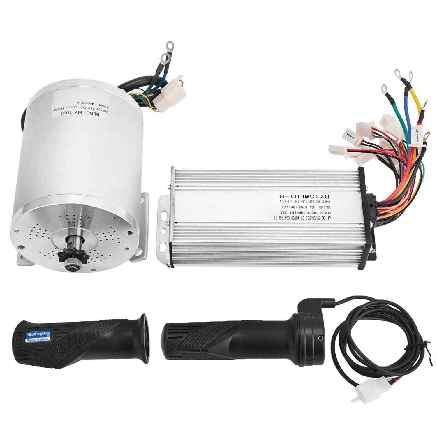 VEVOR Set 48V 1800W Electric Brushless Controller Motor throttle grip for ATV Ship 1800WWSDJJKZQJTSBV0 - Cheap Fitting