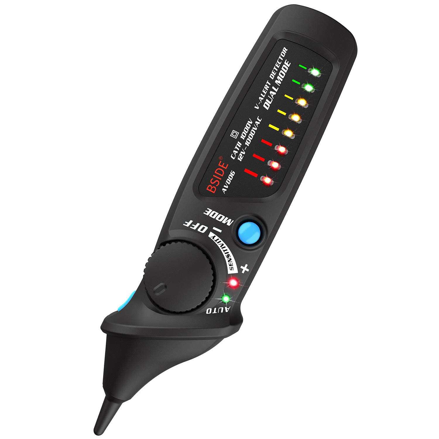 Bside AVD06 Non-Contact Voltage Detector Electric Power Socket Outlet AC Voltage Tester Pen 12-1000V Auto/Manual Mode Adjustable Sensitivity NCV - Cheap Fitting