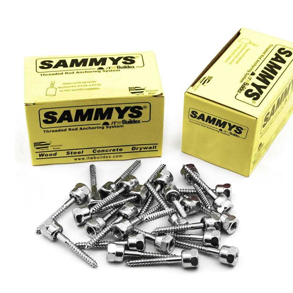Sammys 1/4 in. x 2 in. Vertical Rod Anchor Super Screw 3/8 in. Threaded Rod Fitting for Wood - Cheap Fitting