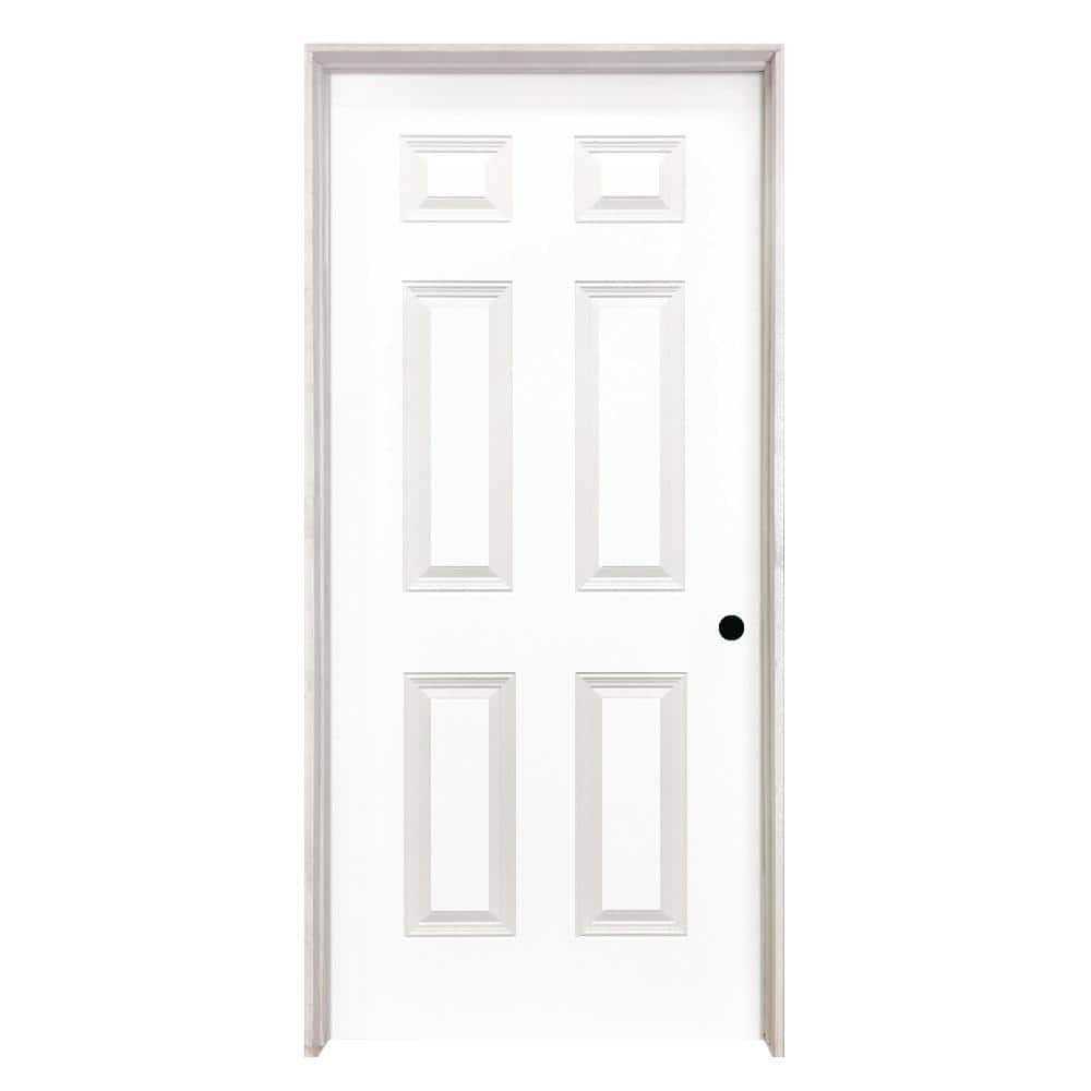 Steves Sons 24 in. x 80 in. 6-Panel Textured Hollow Core White Primed Composite Single Prehung Interior Door - Cheap Fitting
