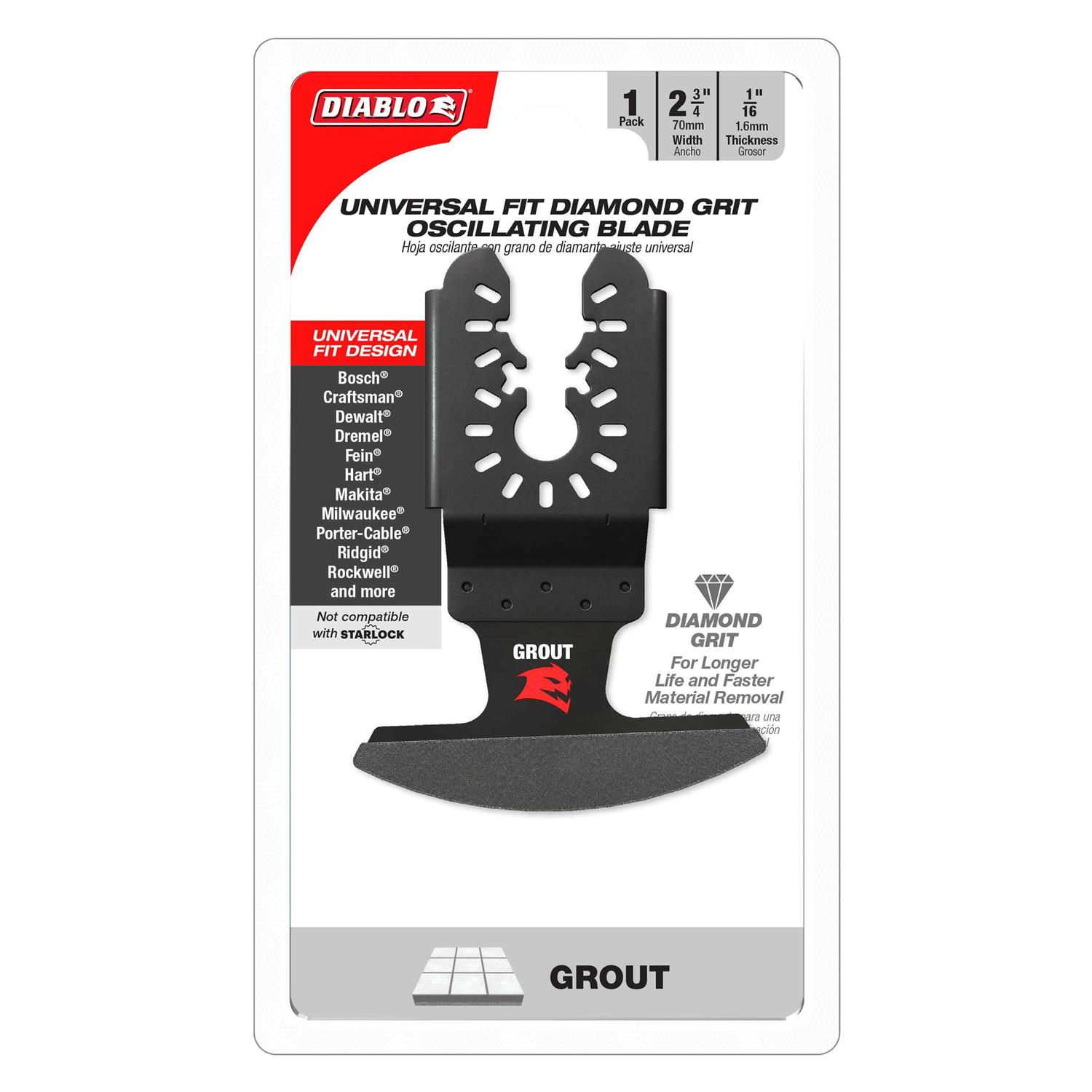 Diablo Universal Fit Diamond Grit Oscillating Blade for Grout - Cheap Fitting