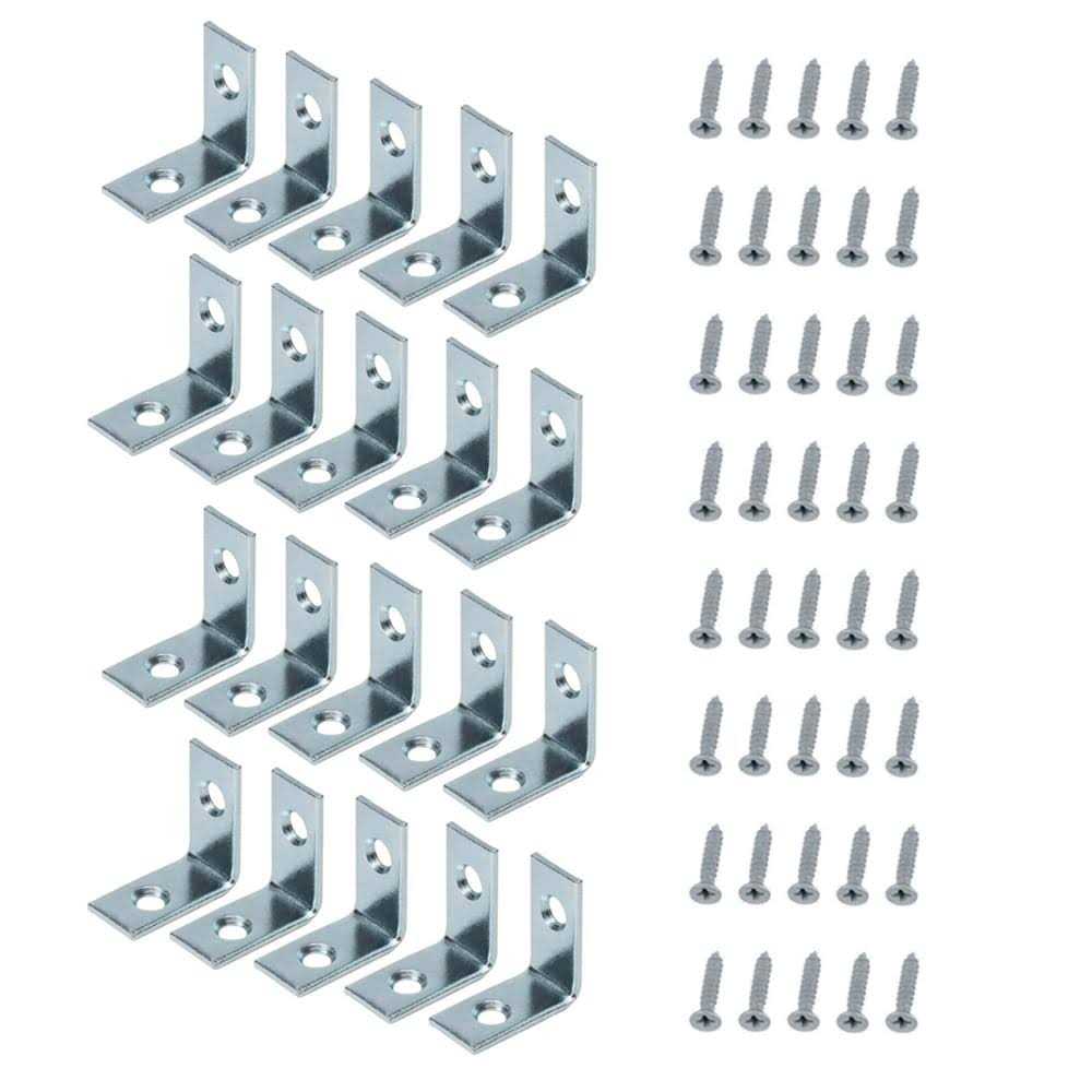 RELIABILT 1-in x 0.5-in x 1-in-Gauge Zinc-plated Steel Corner Brace 22500ZCBLG20 - Cheap Fitting