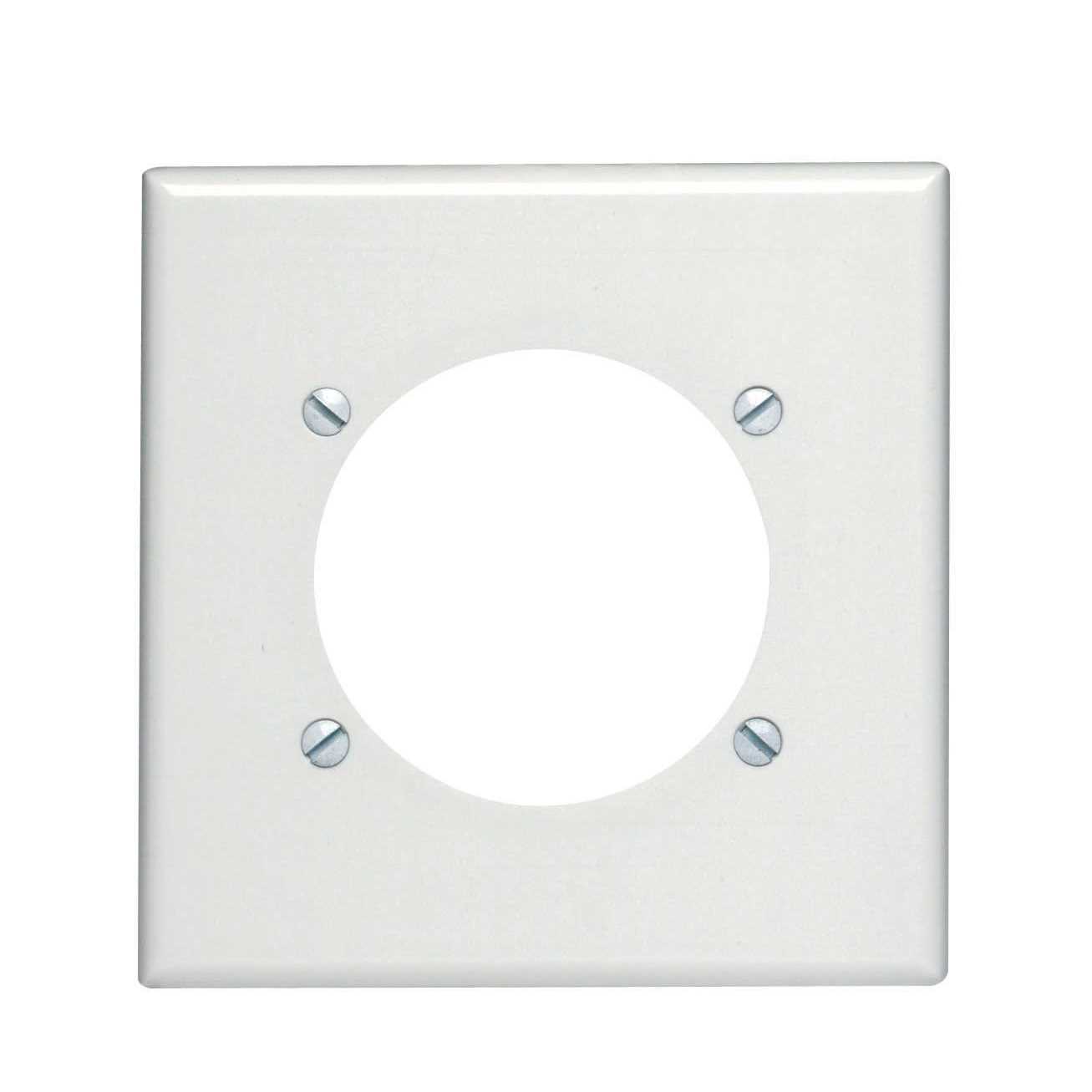 Leviton 80530-W 2-Gang Flush Mount 2.465-Inch Diameter, Device Receptacle Wallplate, Device Mount, Midway size, White - Cheap Fitting