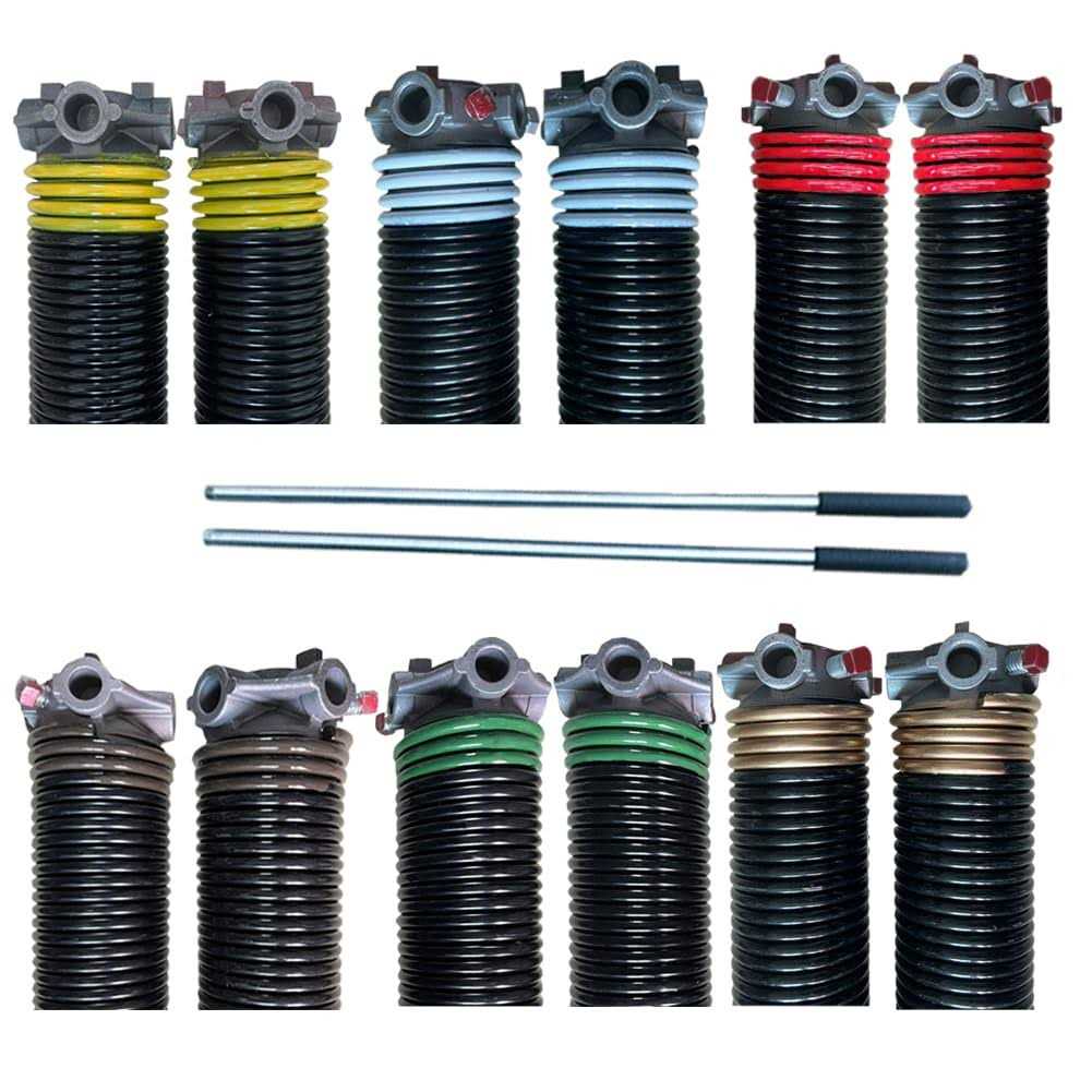 Pair of 2 Garage Door Torsion Springs with Non-Slip Winding Bars - Cheap Fitting