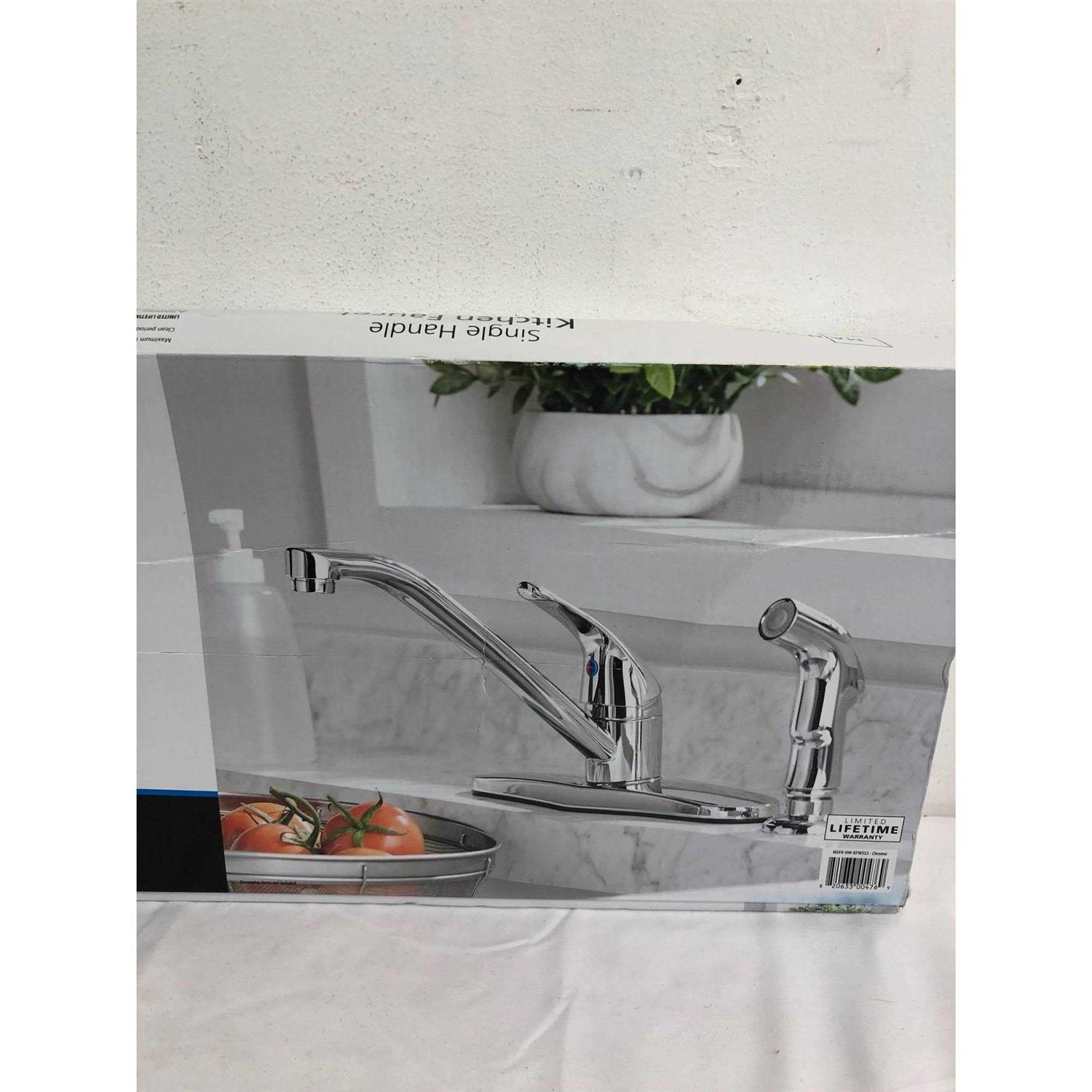 Mainstays 8 inch Widespread Single Handle Kitchen Faucet with Side Spray - Cheap Fitting