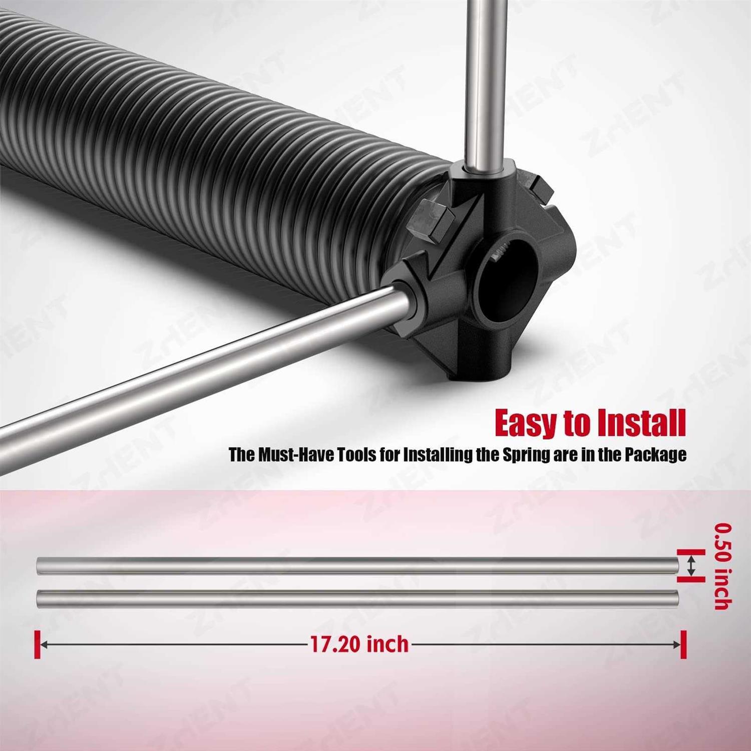 Garage Door Torsion Springs 2” with Non-Slip Winding Bars - Cheap Fitting