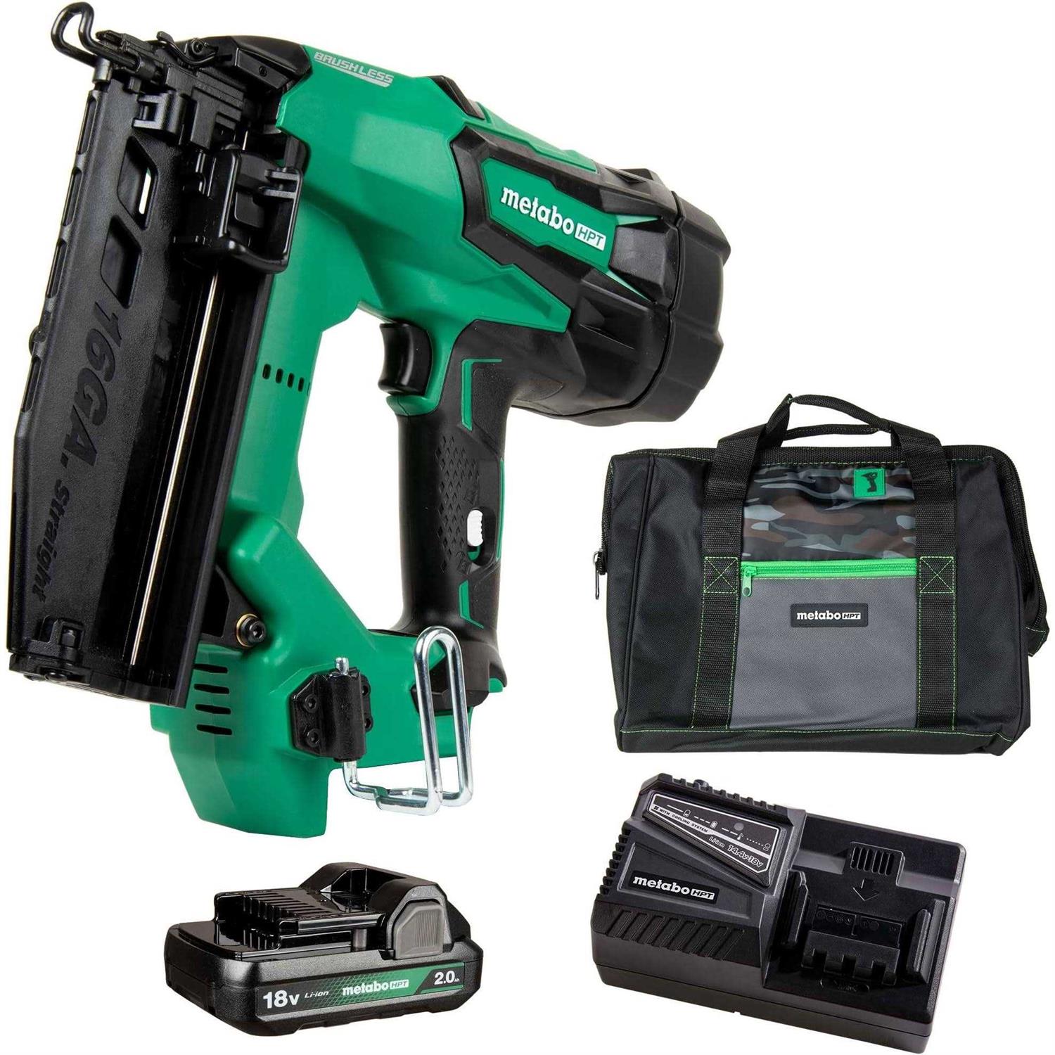 Metabo HPT Cordless 18V MultiVolt Straight Finish Nailer Kit 16 Gauge NT1865DMSTM - Cheap Fitting