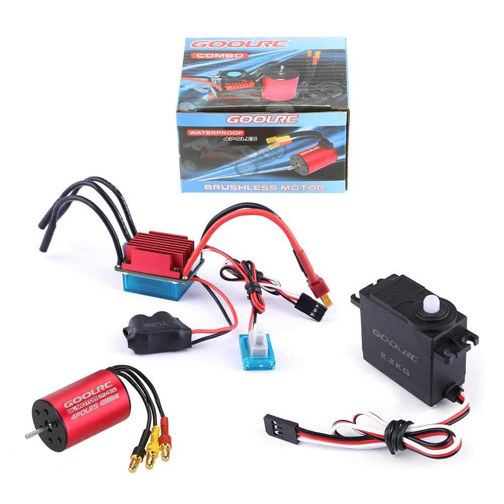 Goolrc S2435 4500kv Brushless Motor S-25a ESC with 2.2kg Metal Gear Servo Upgrade Brushless Combo Set - Cheap Fitting