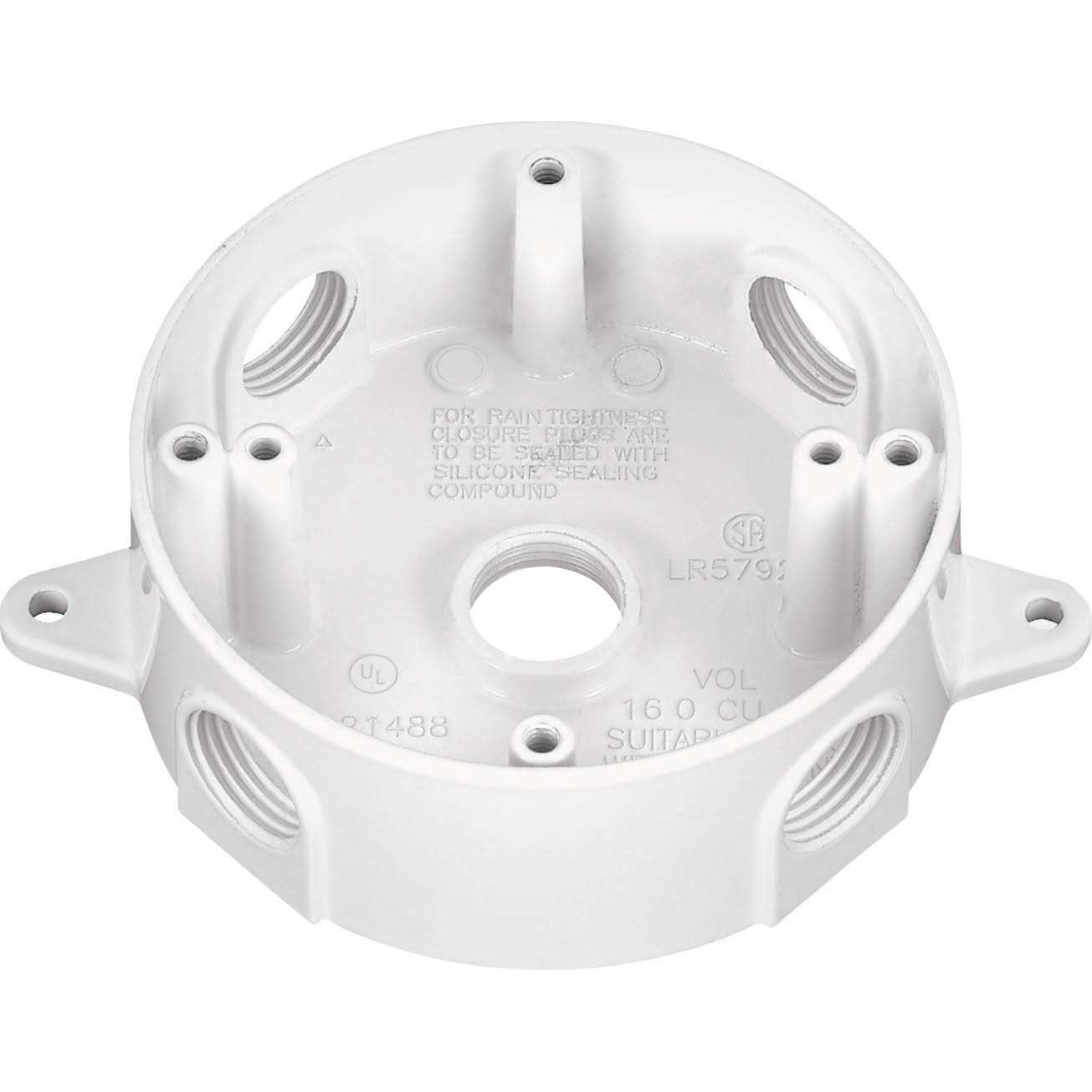 Sigma Electric 143854WH Round Outlet Box - Cheap Fitting