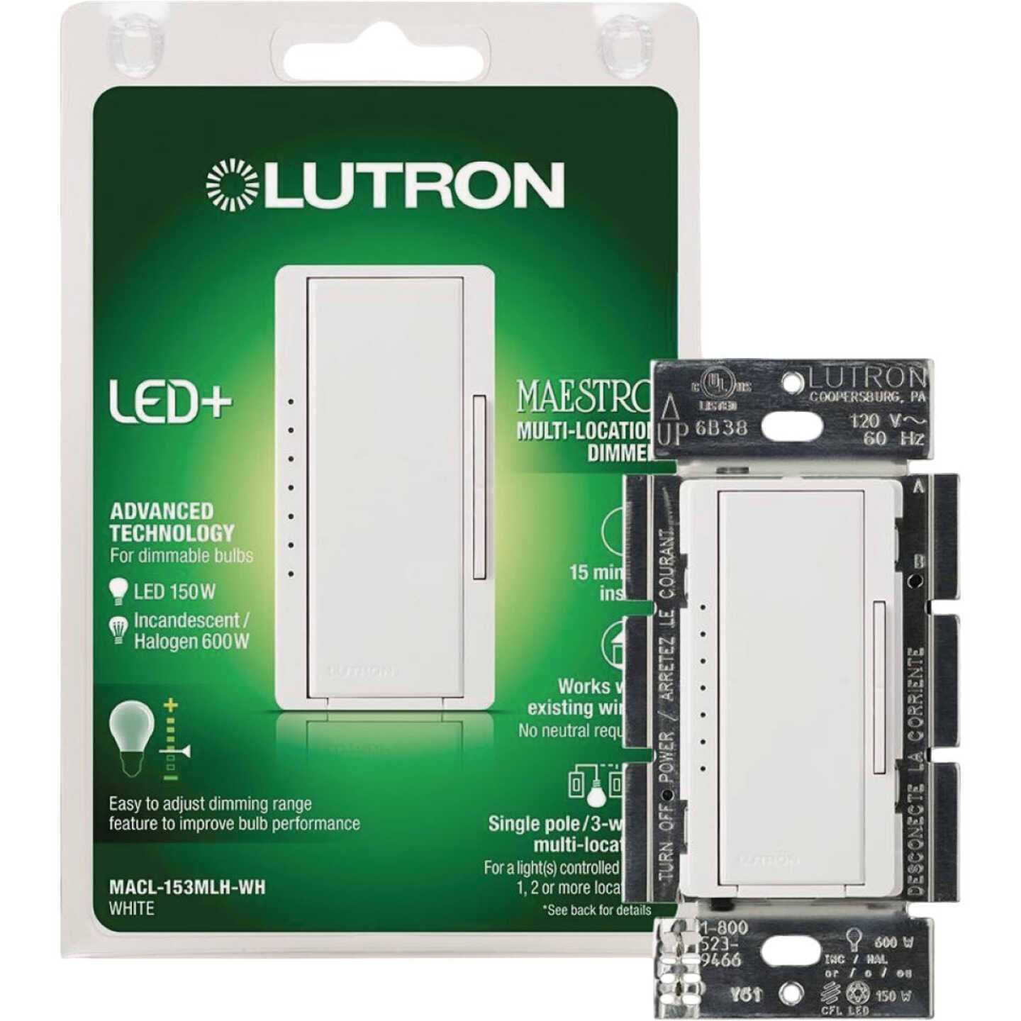 Lutron Maestro Digital Slide Dimmer Switch MACL-153MLH-WH - Cheap Fitting