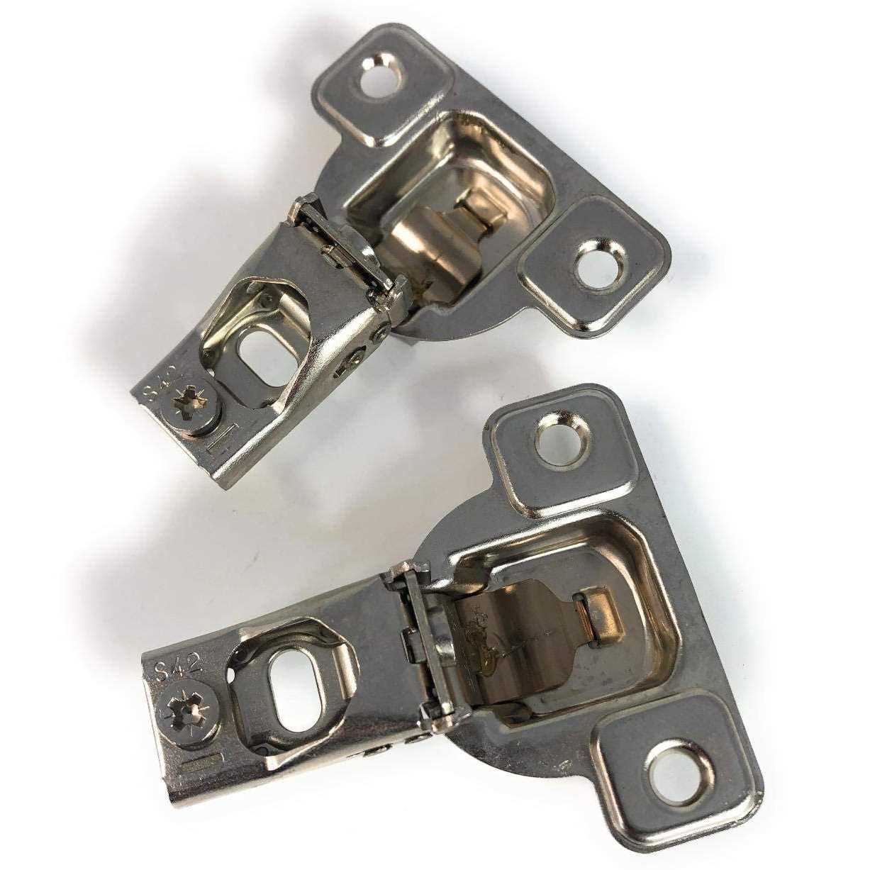 Salice E-Centra Nickel-Plated Metal 106-degree 9/16-inch Overlay Screw-on Face Frame Hinge with 2 Cams - Cheap Fitting