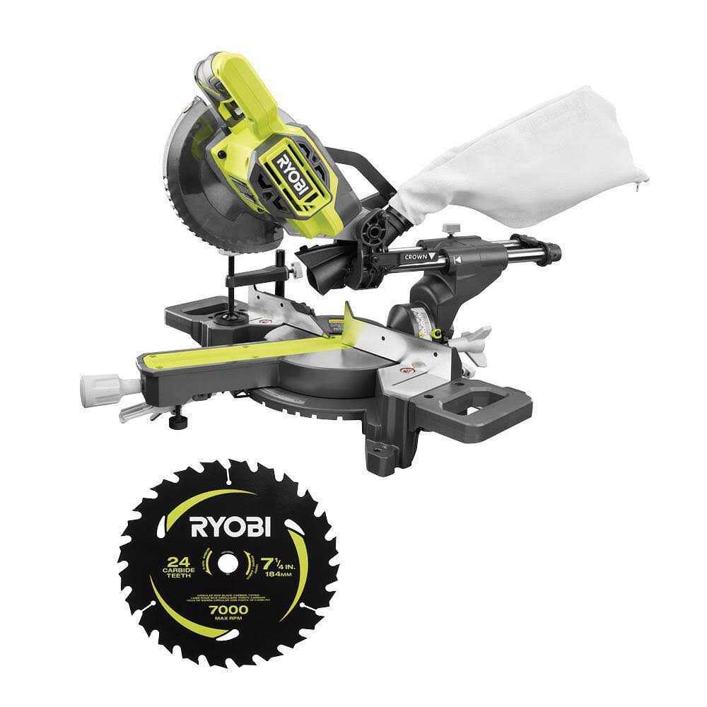 RYOBI ONE+ 18V Cordless 7-1/4 in. Sliding Compound Miter Saw with Extra 7-1/4 in. Blade - Cheap Fitting
