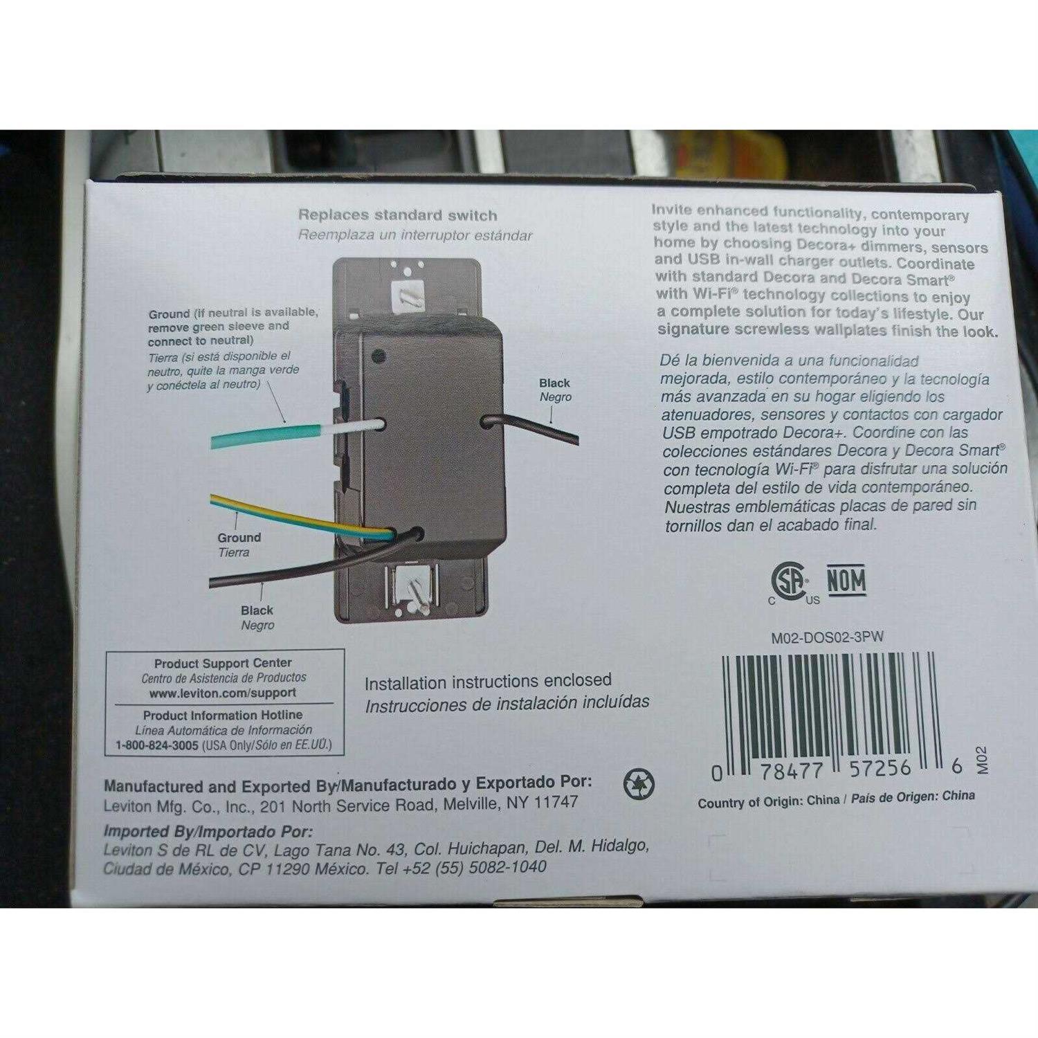 Leviton DOS02-LW Decora Occupancy Motion Sensor Light Switch - Cheap Fitting