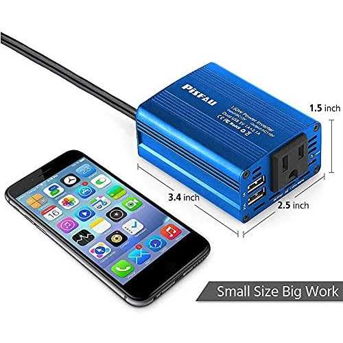 PiSFAU 150w Car Power Inverter Dc 12v to 110v Ac Converter with 3.1A Dual Usb Power inverters for Vehicles,Road Trip Essentials Camping Accessories - Cheap Fitting
