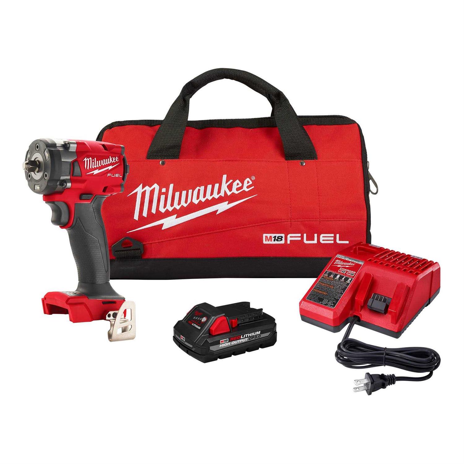 Milwaukee 2854-21HO M18 FUEL 3/8 Compact Impact Wrench w/ Friction Ring Kit - Cheap Fitting