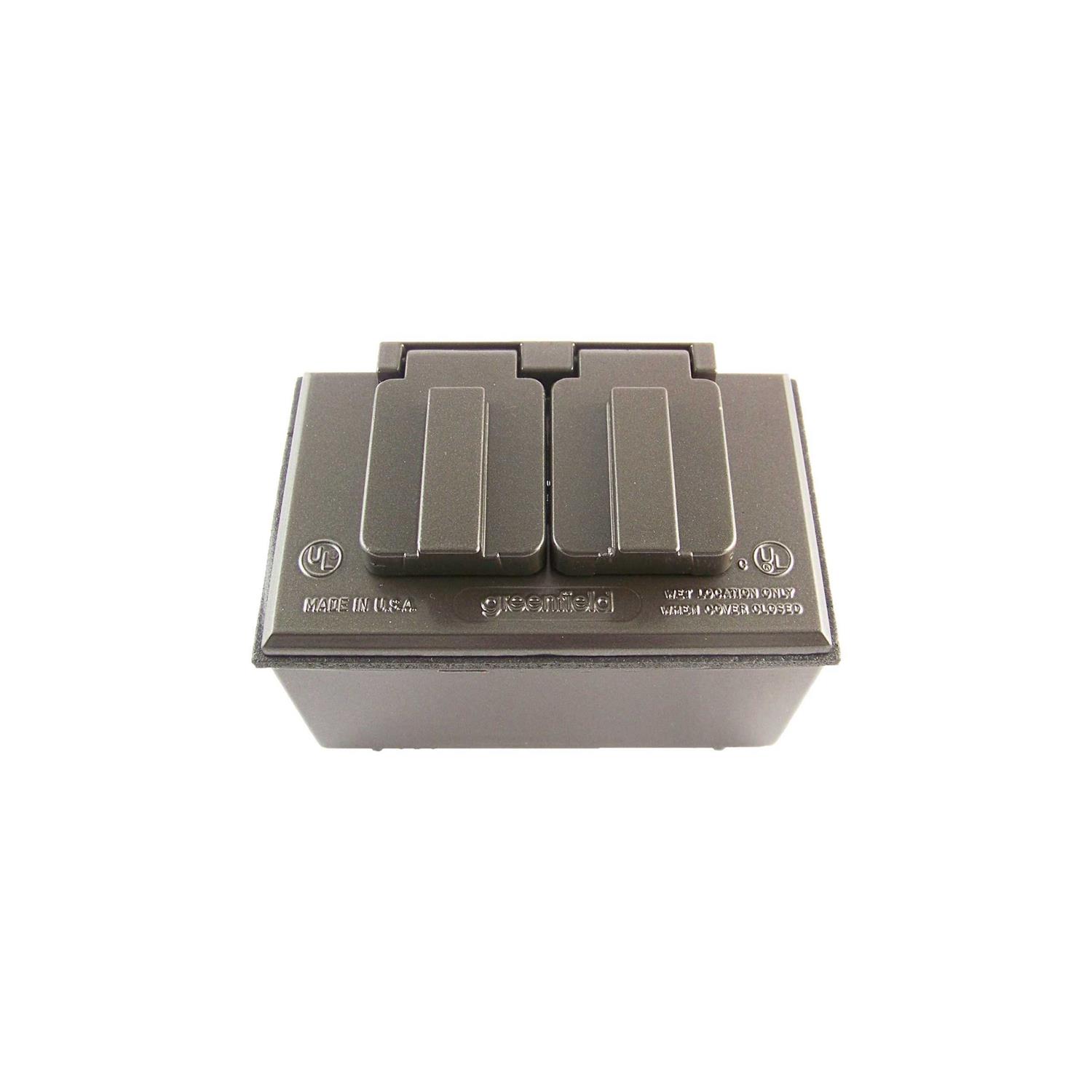 Greenfield KDHBBRU Electrical Outlet Box Cover & Duplex Outlet Kit - Cheap Fitting