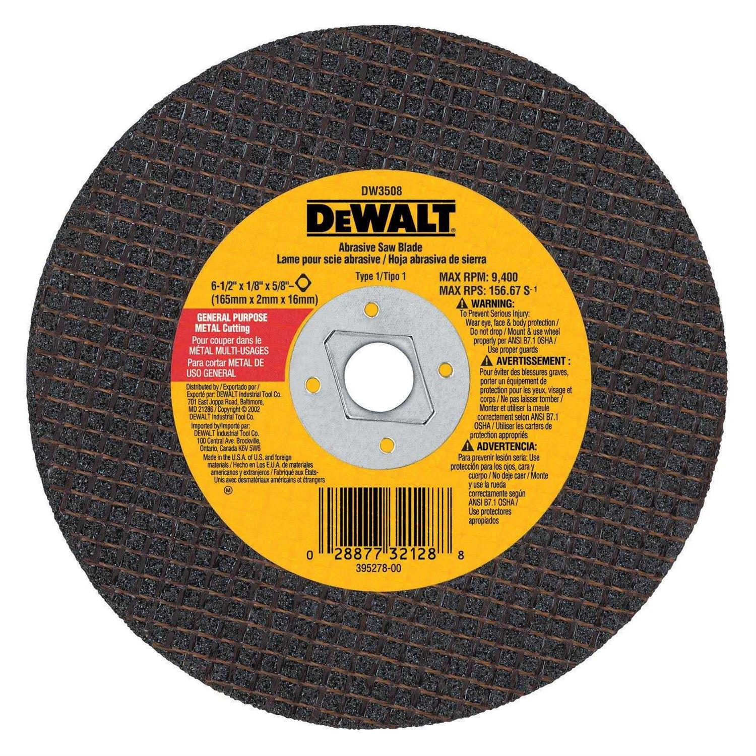 DeWalt Metal Abrasive Saw Blade DW3508 - Cheap Fitting