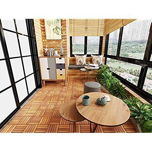 Interbuild Real Wood Interbuild Acacia Hardwood Decking Tilesdecking Board - Cheap Fitting