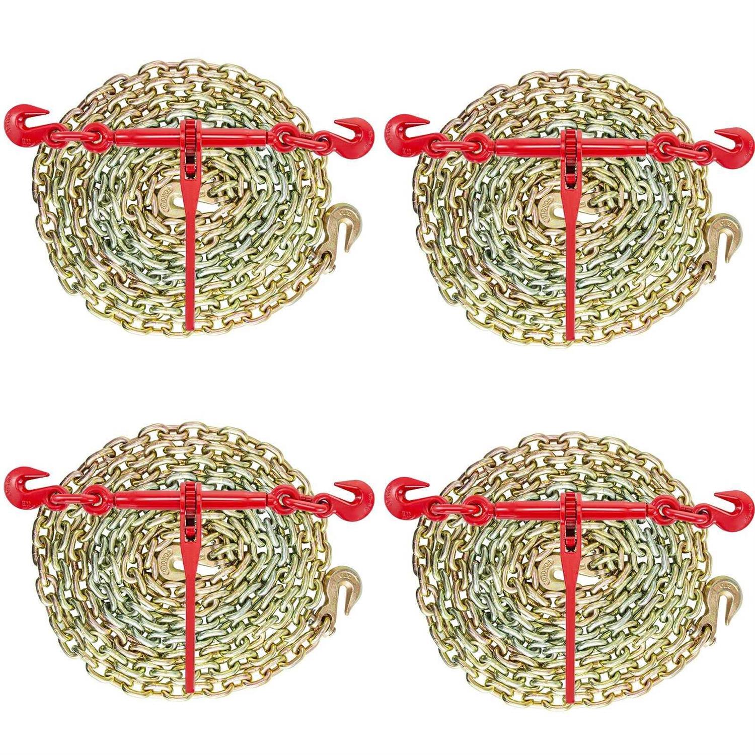 Vevor 3/8”,12′ G80 Chain and Ratchet Binder Boomer Transport Chains - Cheap Fitting