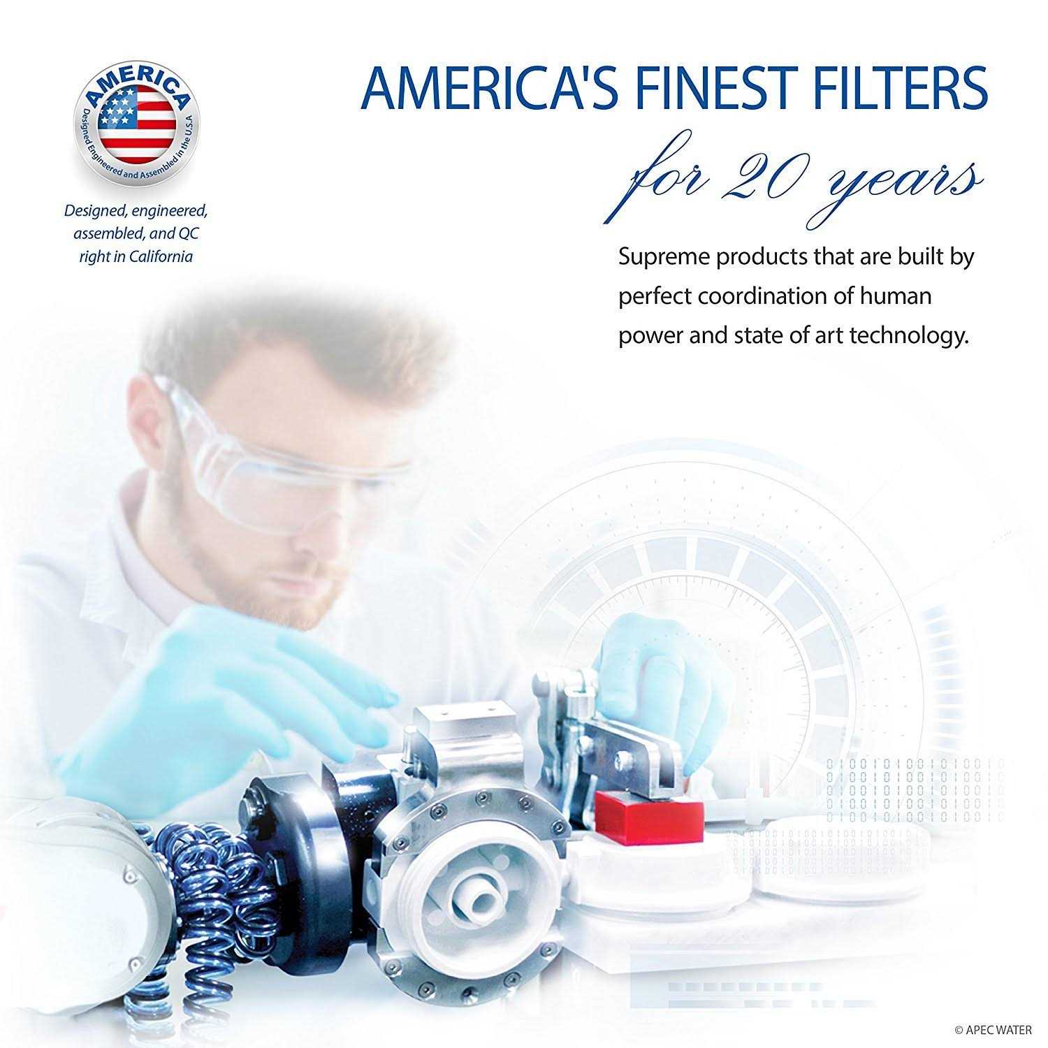 APEC Water Systems APEC Top Tier 5-Stage Ultra Safe Reverse Osmosis Drinking Water Filter System - Cheap Fitting