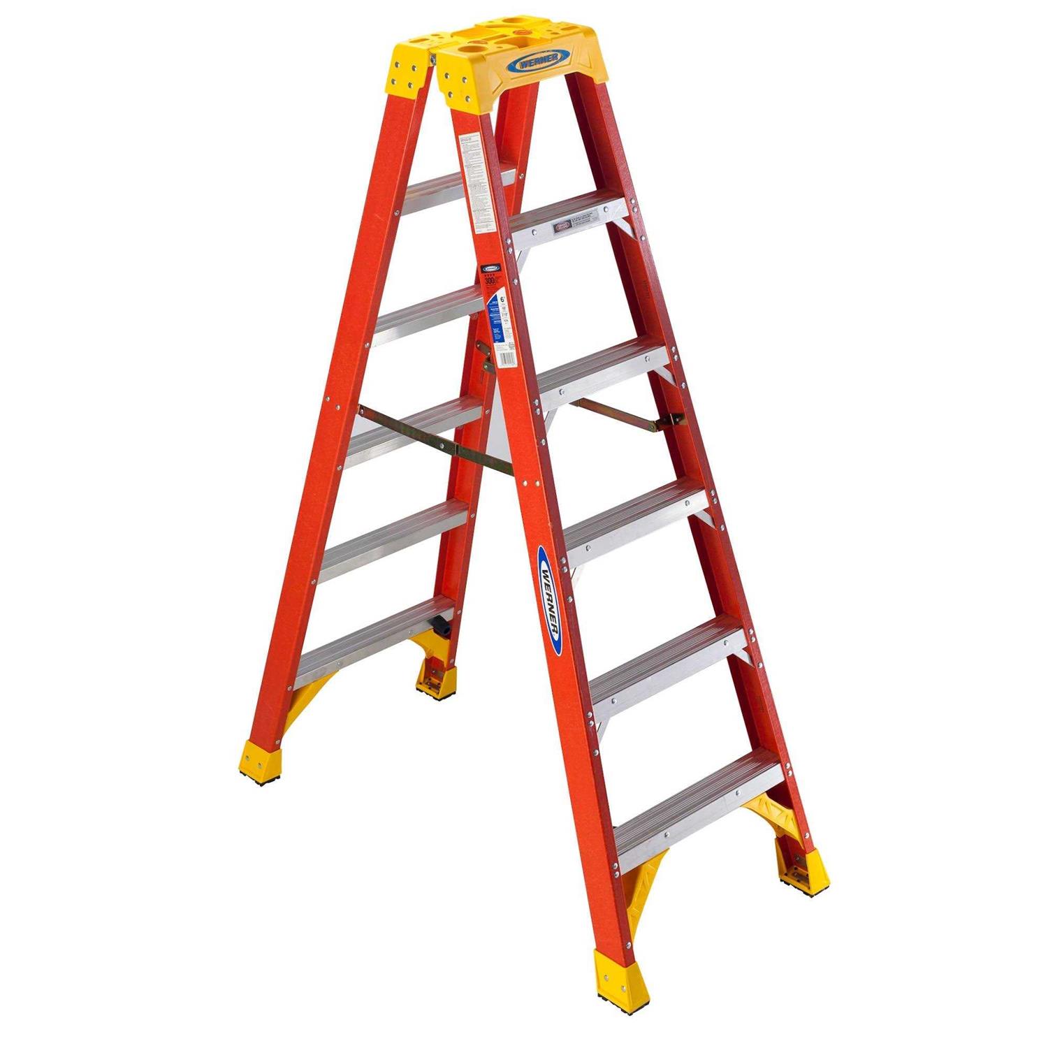 Werner T6206 6′ Type IA Fiberglass Twin Ladder - Cheap Fitting