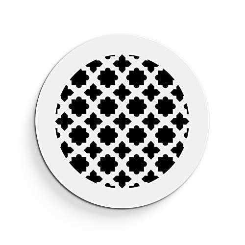 Saba Air Vent Cover Grille – Acrylic Plexiglass 6 inch Round Duct Opening (7.5 inch Round Overall) White Finish Decorative Register C - Cheap Fitting