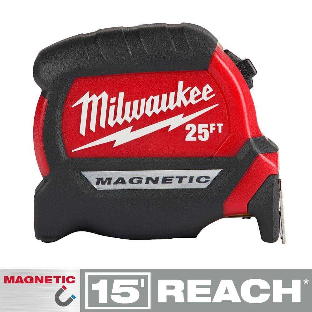 Milwaukee 25′ Compact Wide Blade Magnetic Tape Measure 48-22-0325G - Cheap Fitting
