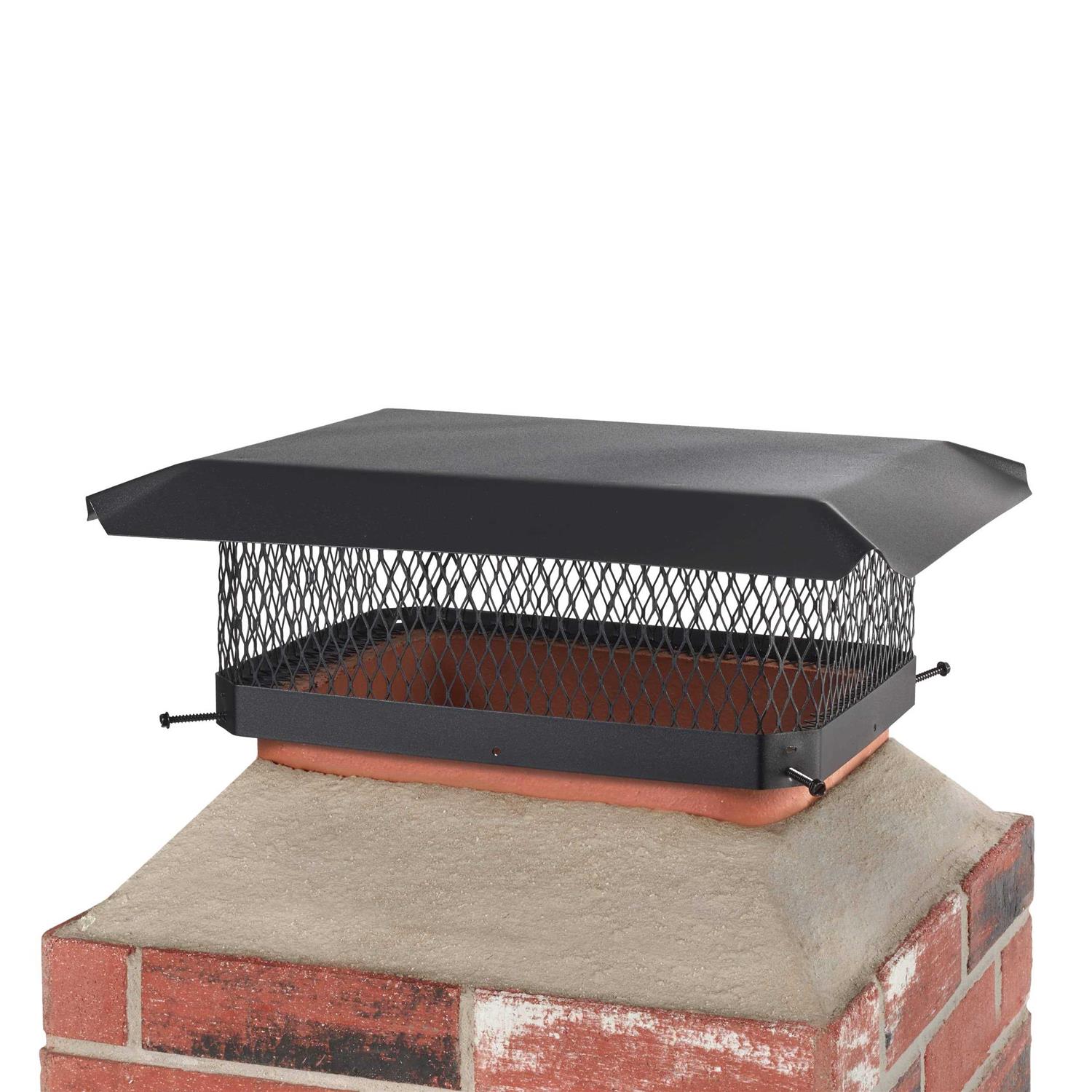 HY-GUARD Galvanized Steel Chimney Cover HY-C Black Chimney Cap Single Bolt-On Chimney Fireplace Cover - Cheap Fitting