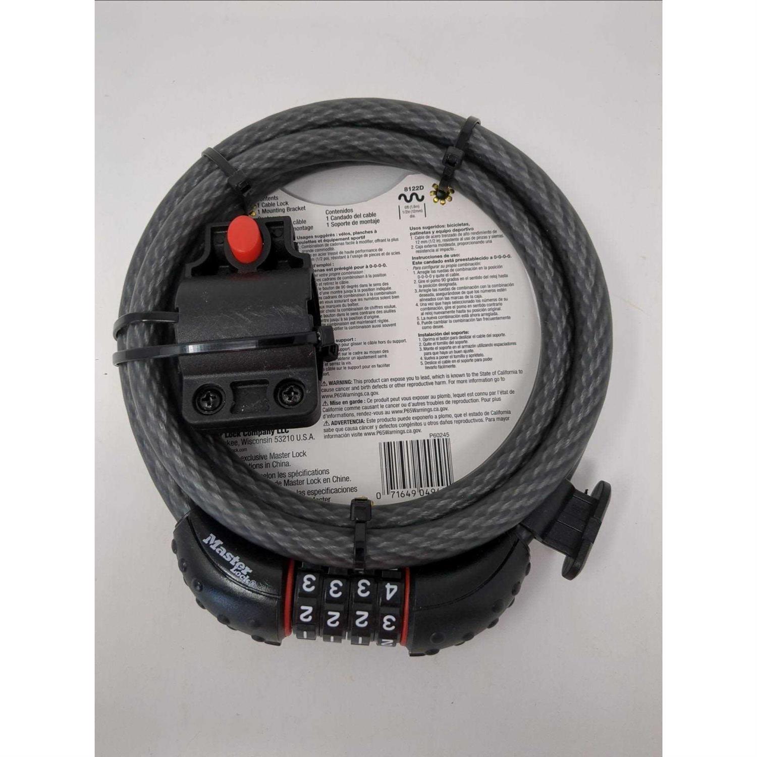 Master Lock Cable Lock Set Your Own Combination Bike Lock - Cheap Fitting