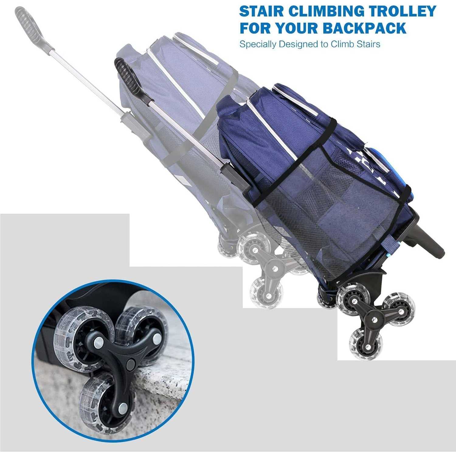 Backpack Trolley Wheeled Cart Aluminum Alloy Folding Trolley Cart for Schoolbag - Cheap Fitting
