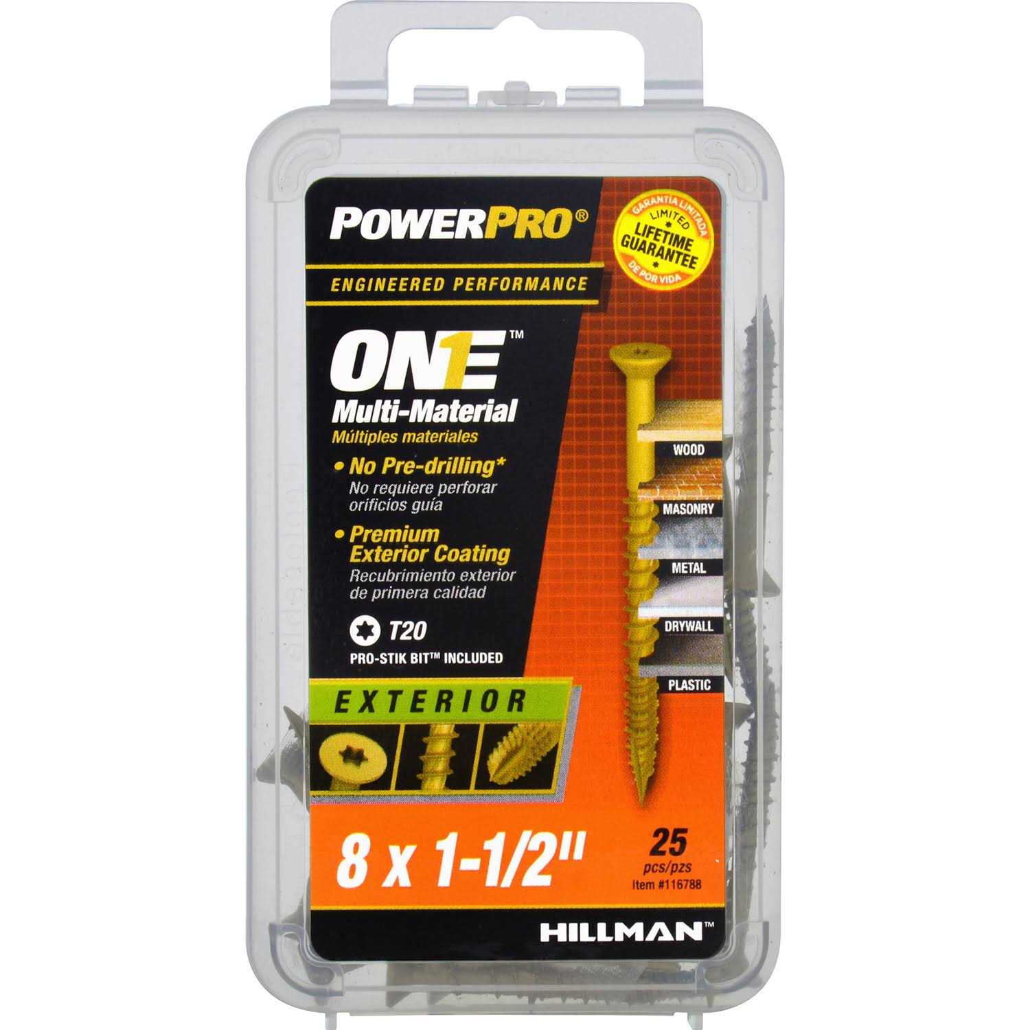 Hillman Multi-Material Screw PowerPro One Flat Head - Cheap Fitting