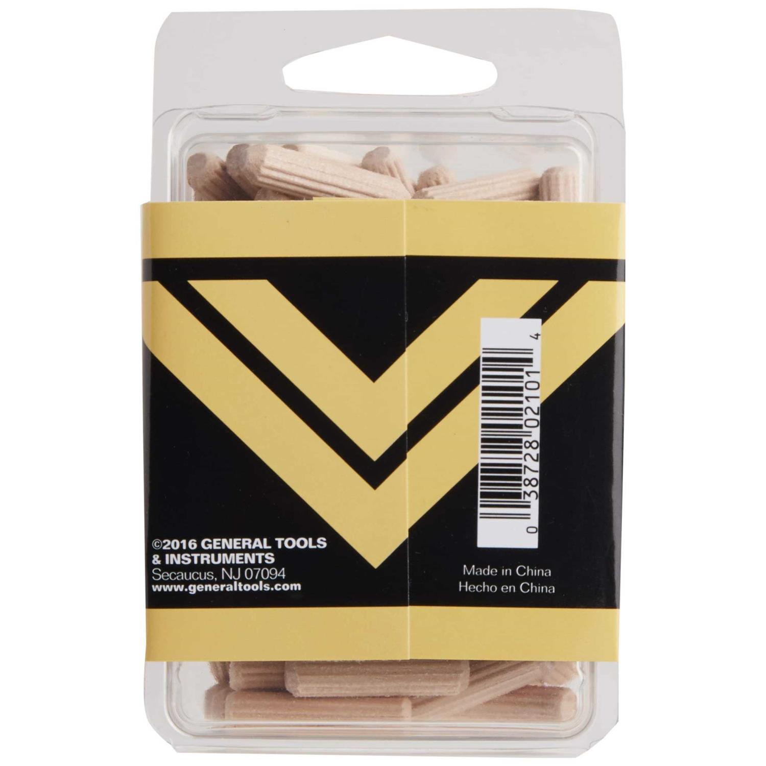 General Tools 840014 1/4 Fluted Dowel Pins - Cheap Fitting