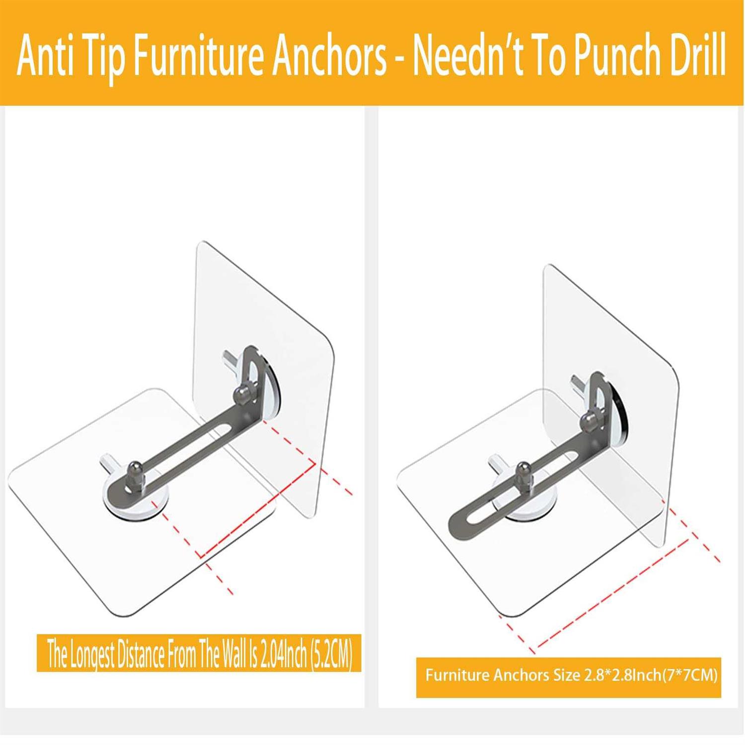 HQHC1996 Furniture Anchors Wall Anchors Anti Tip Furniture Anchors No Drill - Cheap Fitting