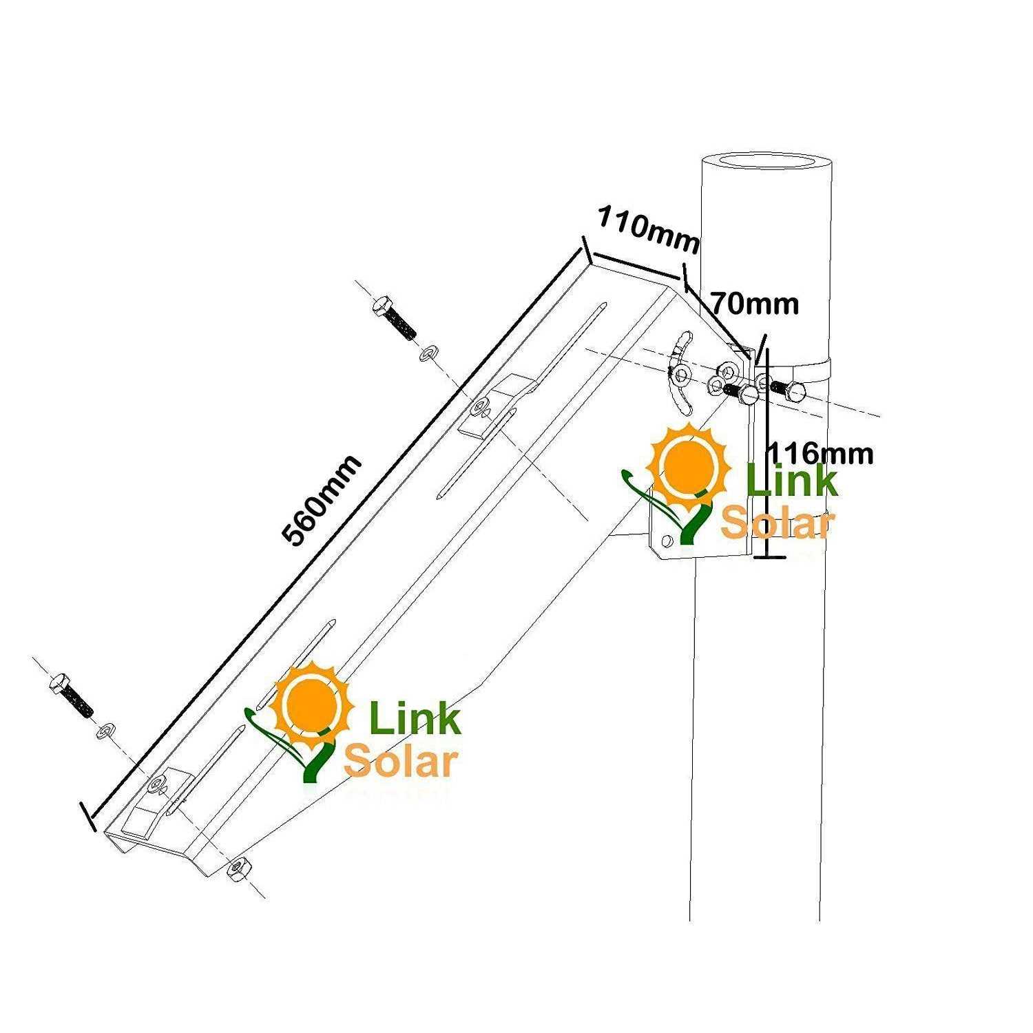 Solar Panel Pole Mount Kit Single Arm Pole-wall Mounting Brackets Supp - Cheap Fitting