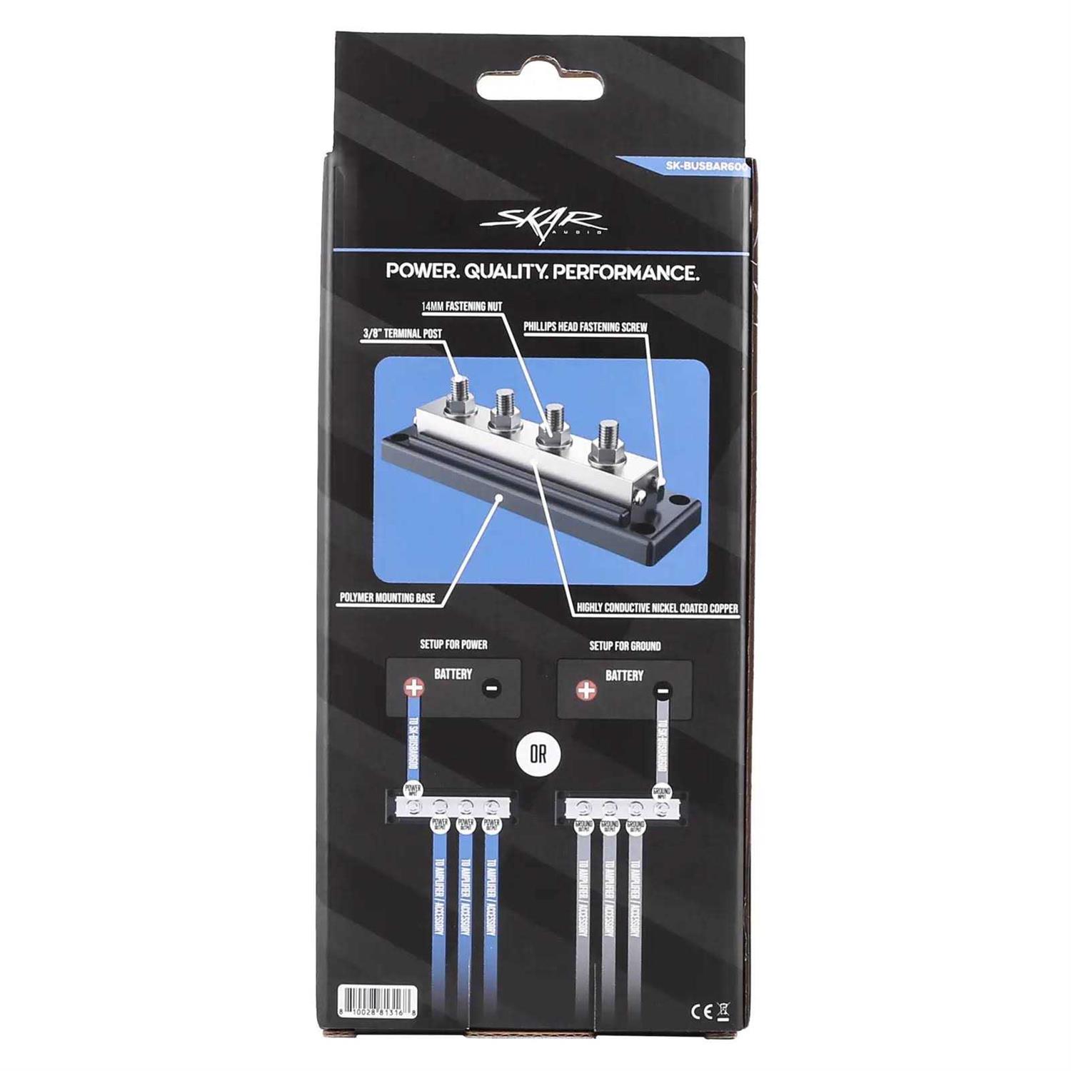 Skar Audio 600A Heavy Duty Power/Ground Distribution Busbar - Cheap Fitting