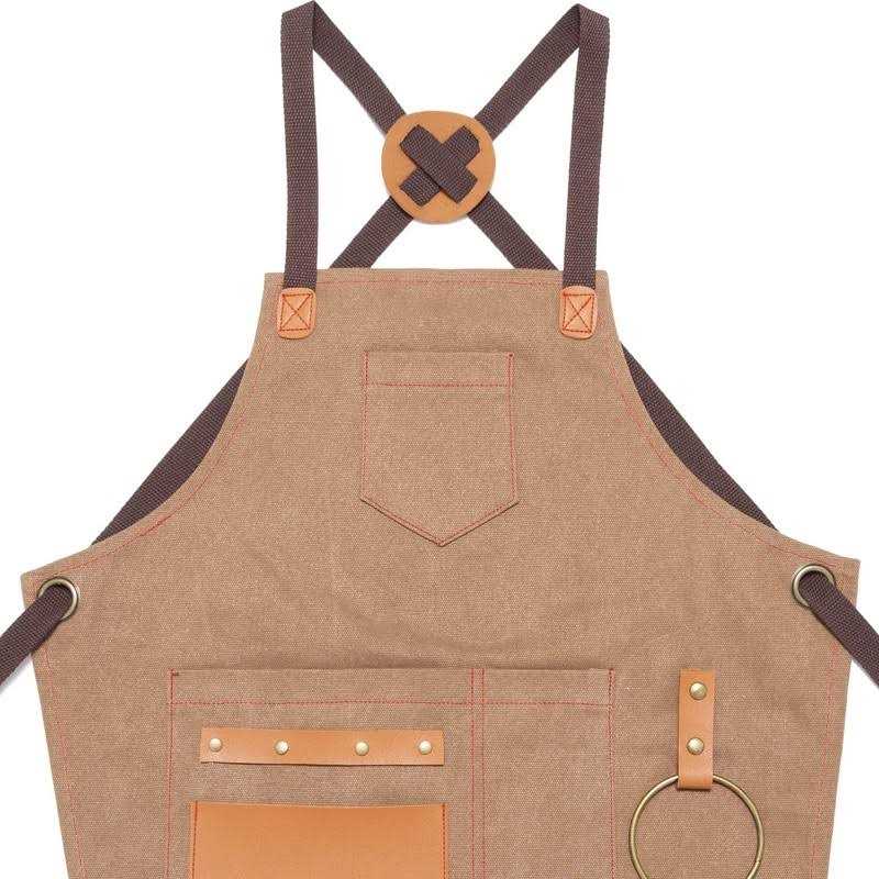 NEOVIVA Heavy Duty Work Apron for Kid Boys with Pockets and Adjustable Cross-back Straps - Cheap Fitting