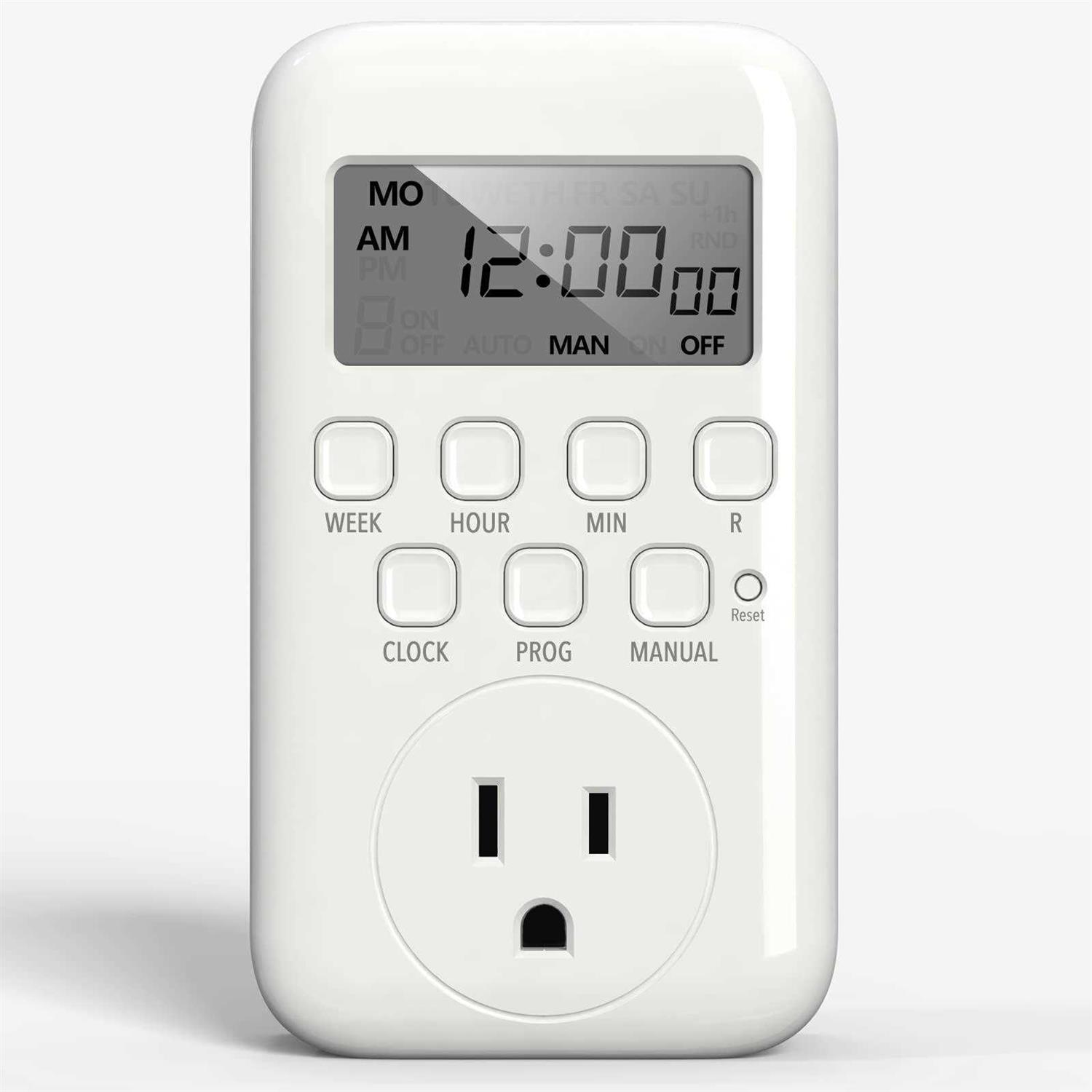 BN-LINK Digital Timer Outlet 7 Day Heavy Duty Programmable Timer On/Off Programs 3-Prong Grounded - Cheap Fitting