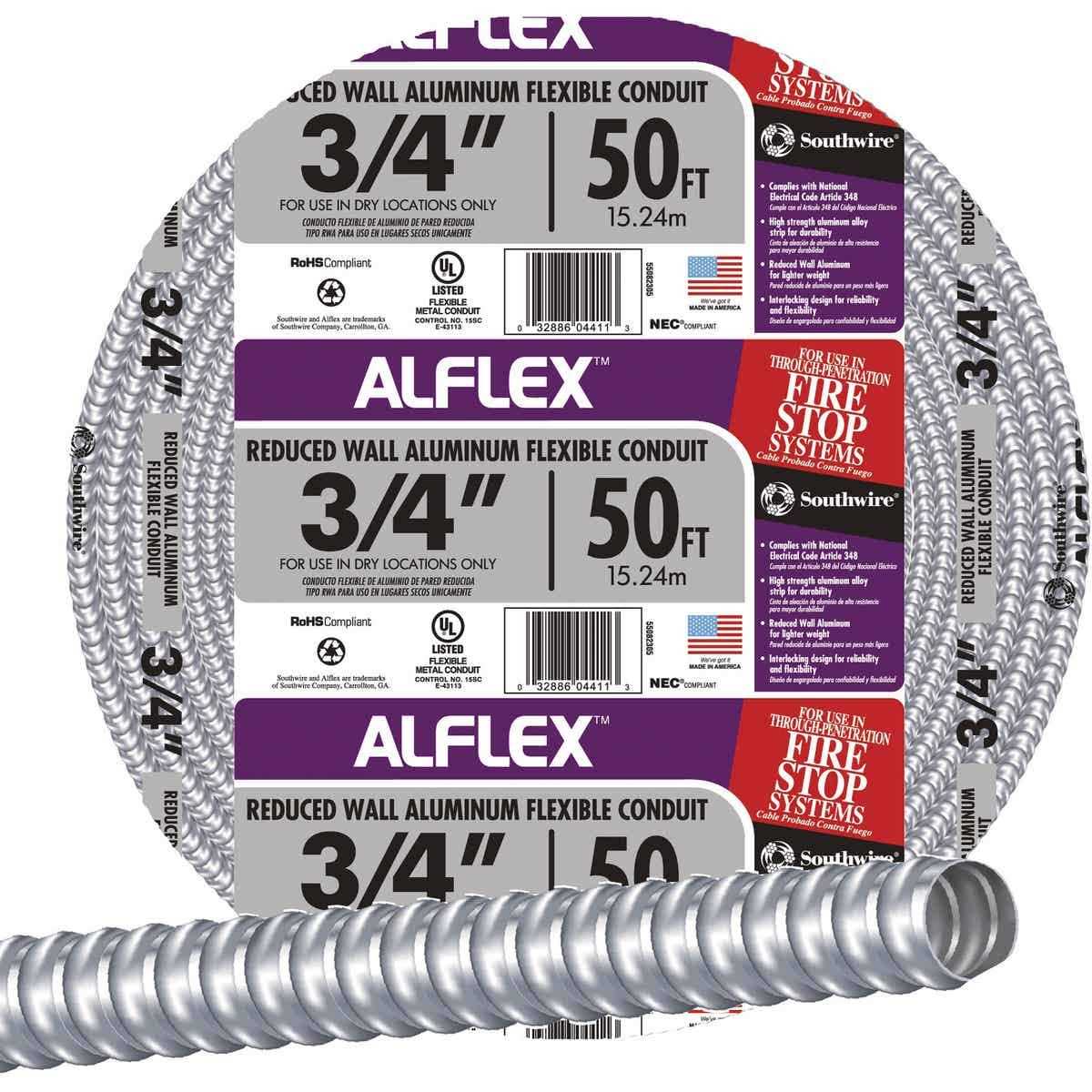 Southwire Alflex FO7500050M Flexible Conduit - Cheap Fitting