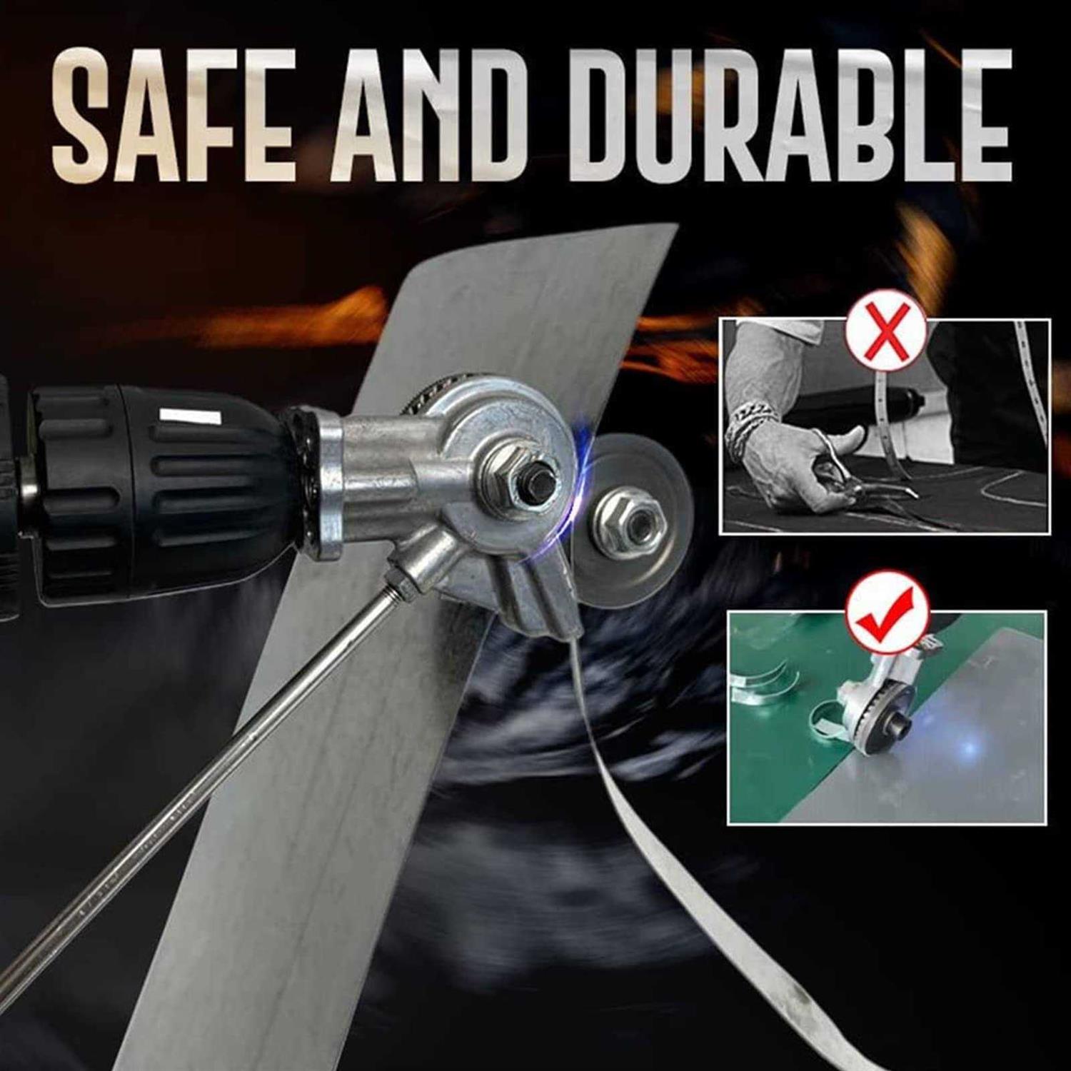 2023 New Electric Drill Plate Cutter Attachment Drill Attachment Metal Cutter Sheet Metal Cutter Drill Attachment Double Headed Sheet Metal Nibbler - Cheap Fitting