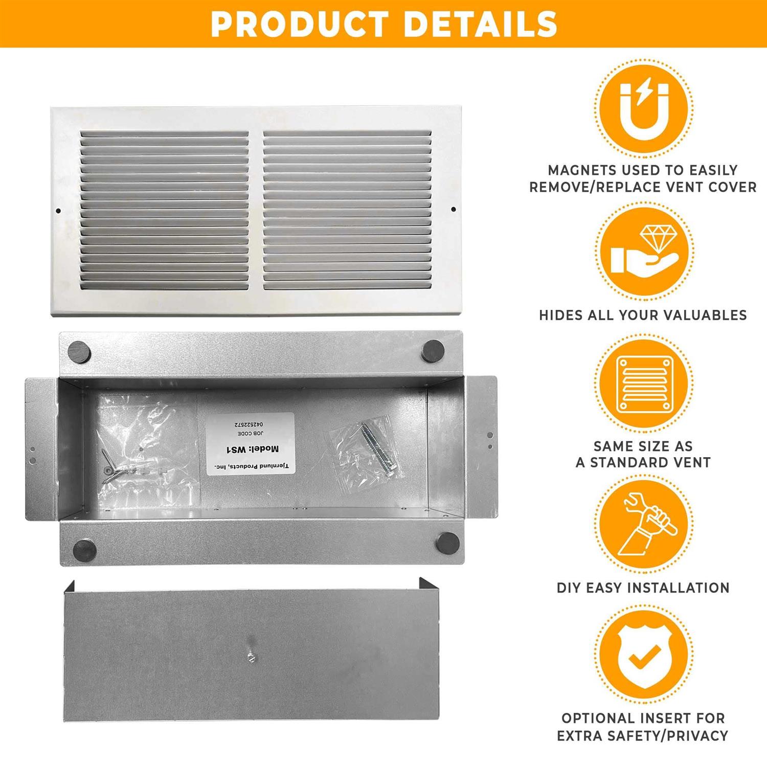 Professional Grade Products Hidden Wall Safe Hidden as Air Vent in Plain Sight - Cheap Fitting