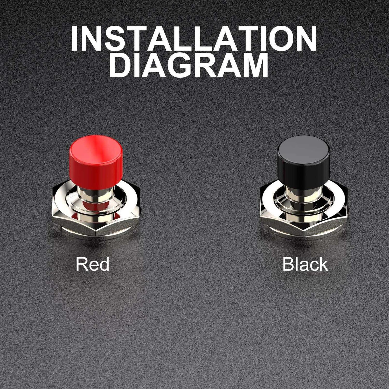 DIYhz Momentary Push Button Switch 1A 250VAC SPST Mini Pushbutton Switches Normally Open Red Cap - Cheap Fitting