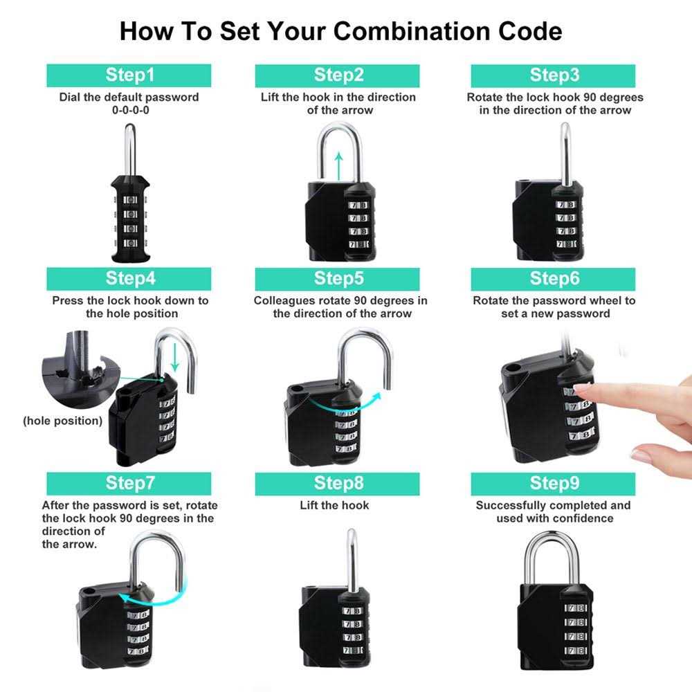 ZHEGE Combination Lock 4 Digit Outdoor Padlock for School Gym Locker - Cheap Fitting
